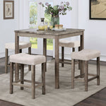 Torrean 5-Piece Counter-Height Dining Set - Gray/Beige