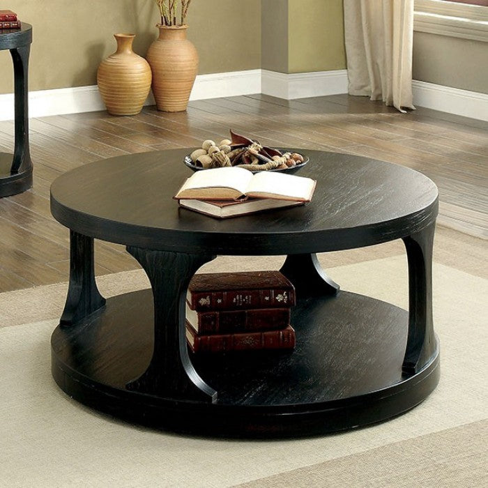 Carrie Round Coffee Table - Antique Black
