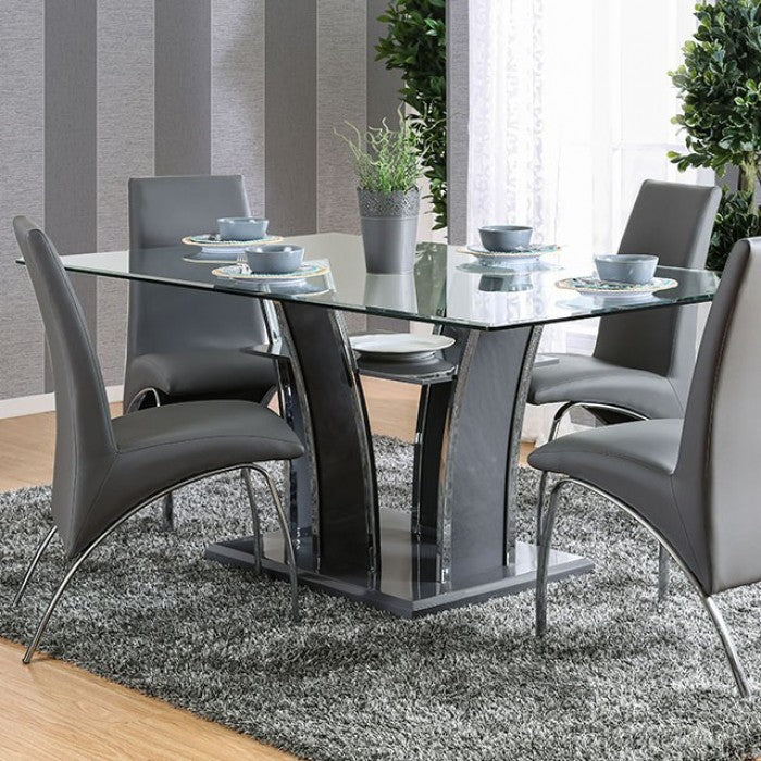 Glenview Dining Table - Gray/Chrome