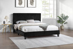 Queen Platform Bed - Black Corduroy