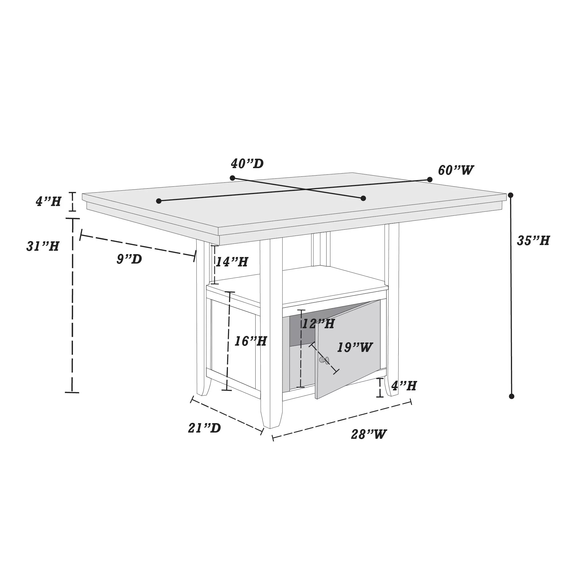 Counter Height Table || F2461