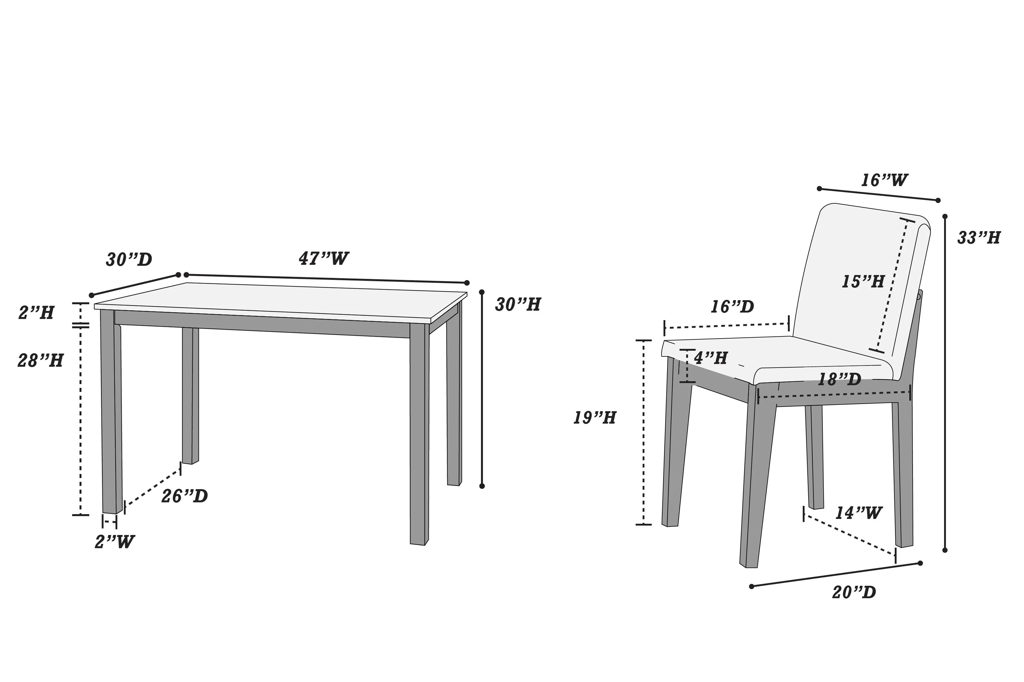 5 Piece Dining Set || F2612 / F2613