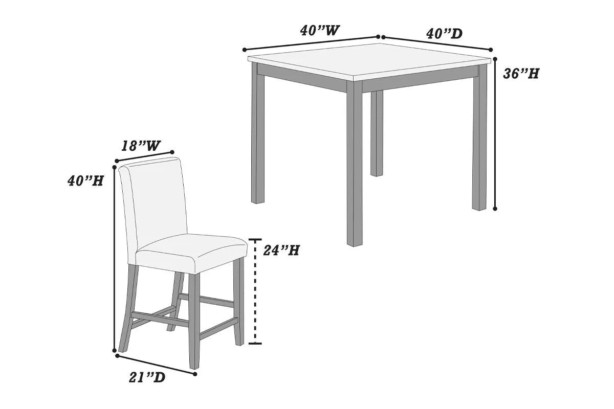 5-Pcs Counter Height Dining Set || F2615 / F2617