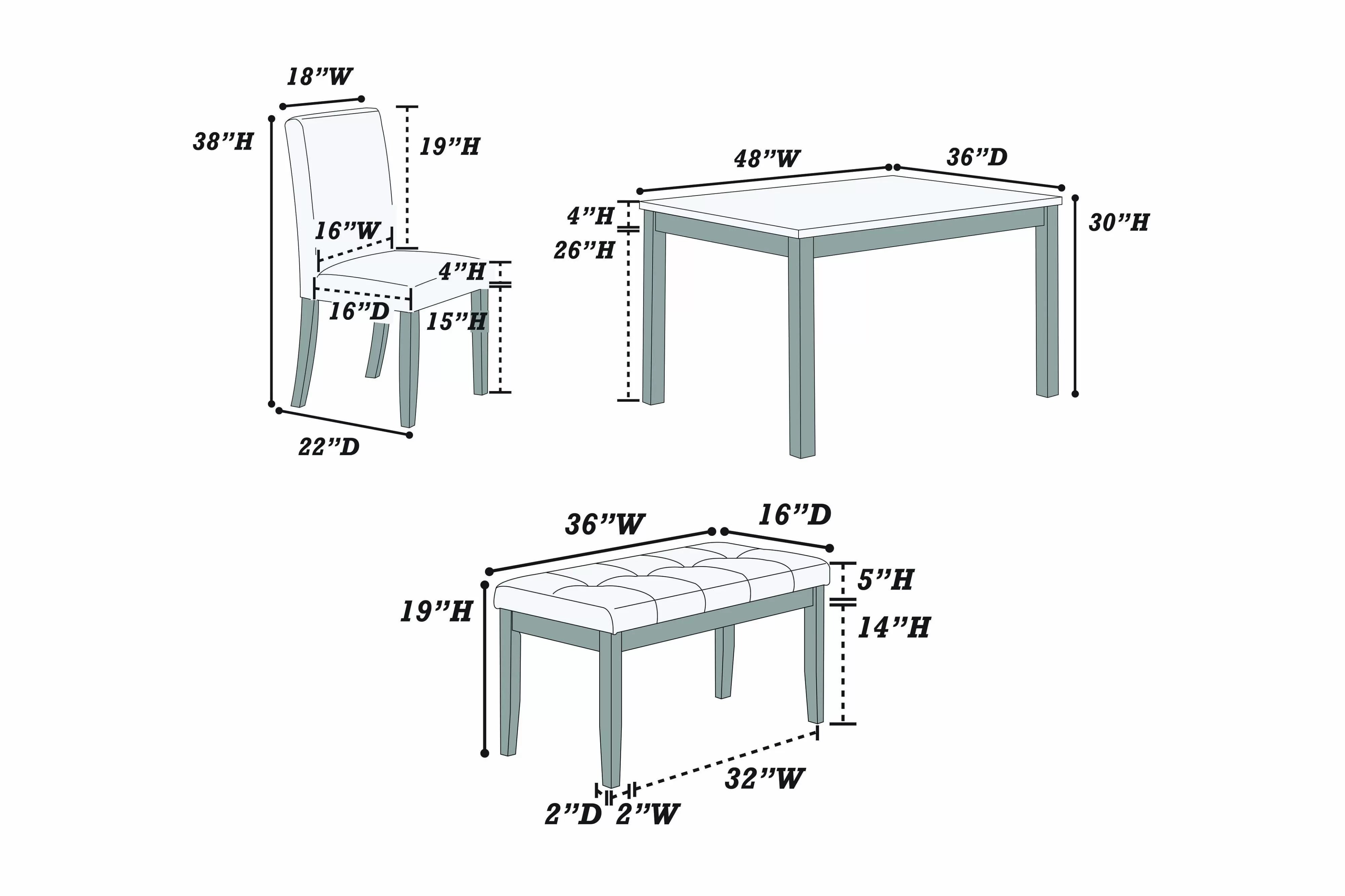 5 Piece Dining Set || F2614 / F2616
