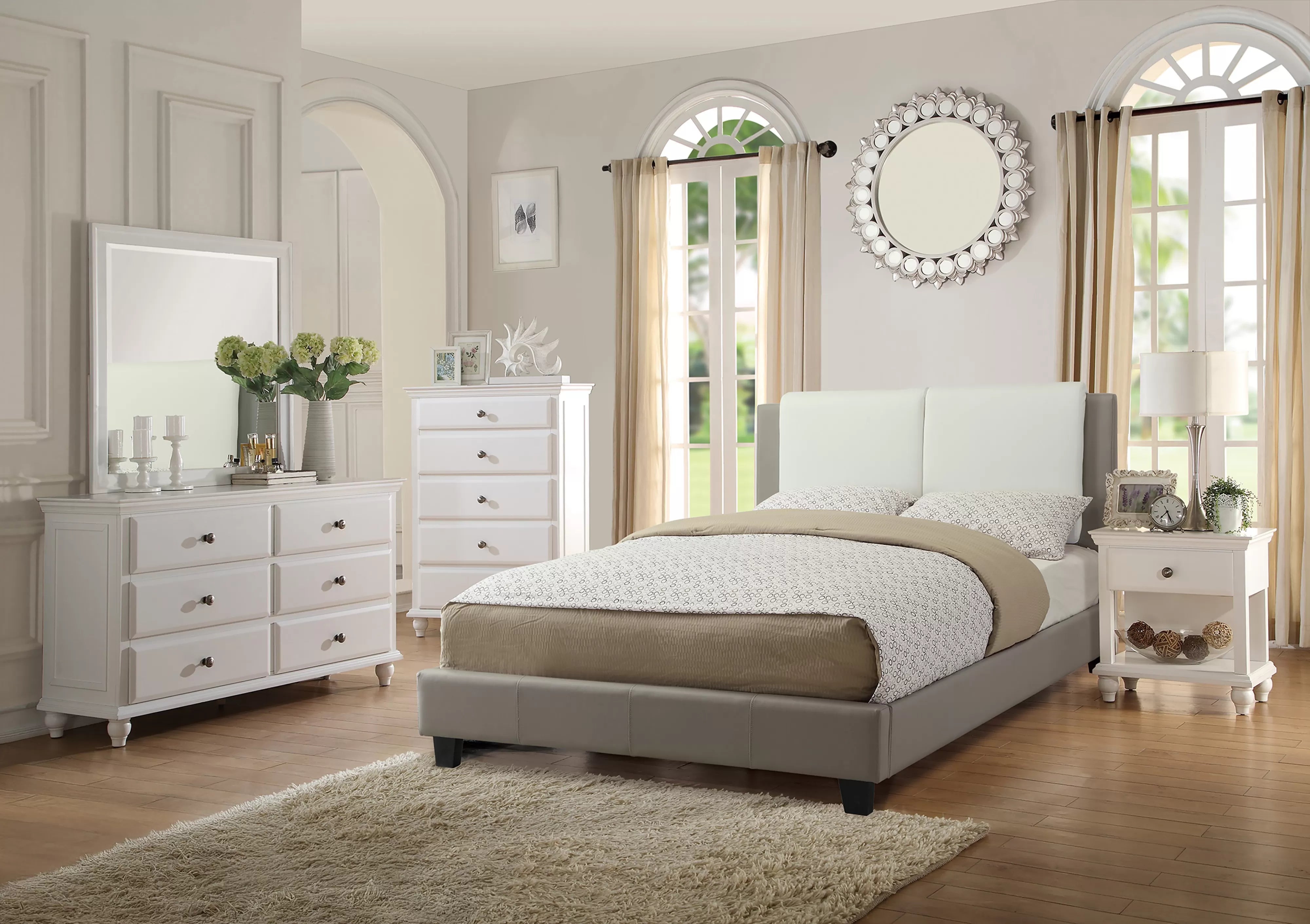 White Wooden 5-Drawer Chest - Thumbnail 2