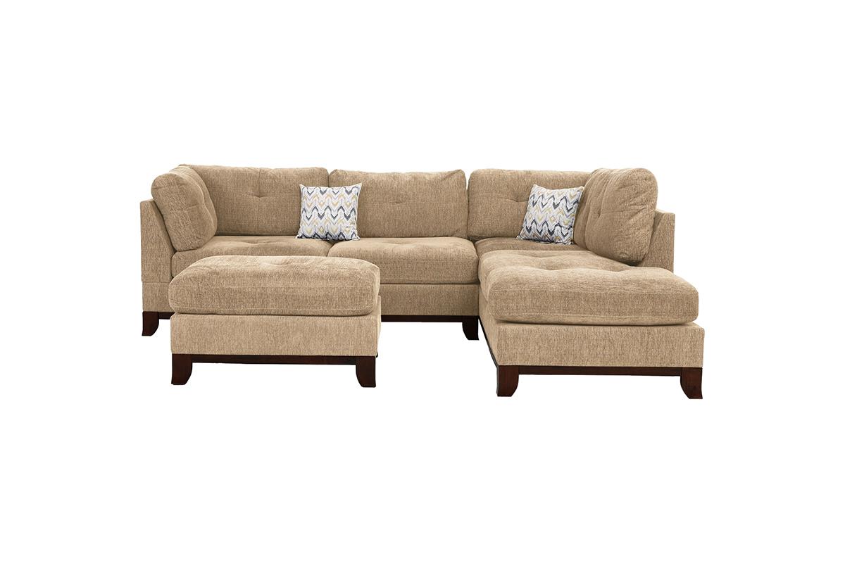 3-Pc Sectional W/2 Accent Pillow (Ottoman Included) - F6478