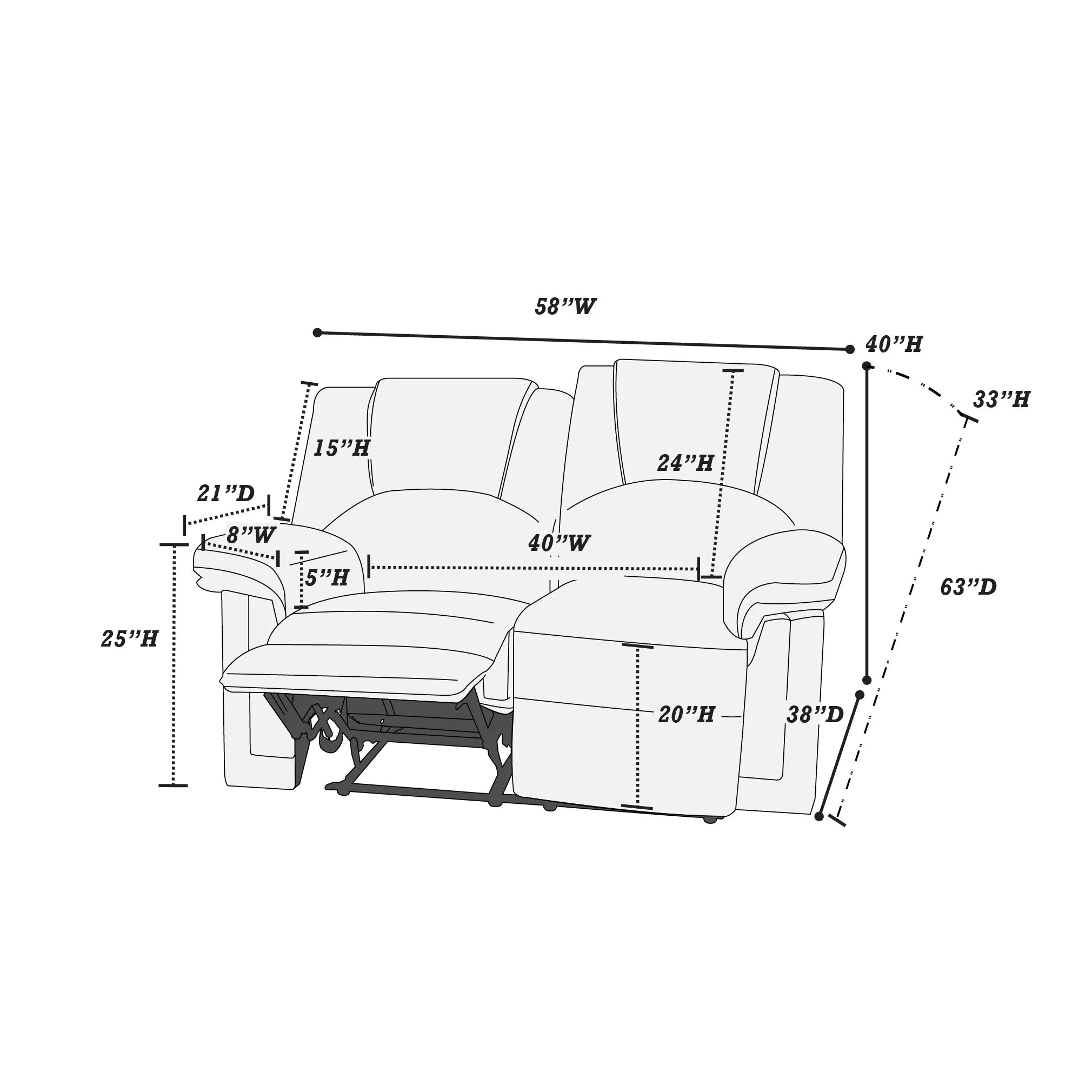 Motion Loveseat ||  F6671/ F6674