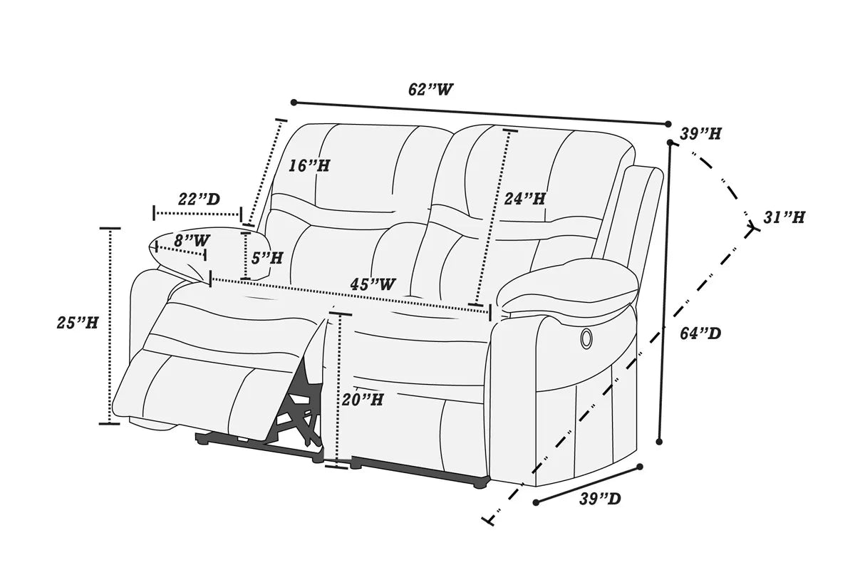 Motion Loveseat ||  F6698 / F6646