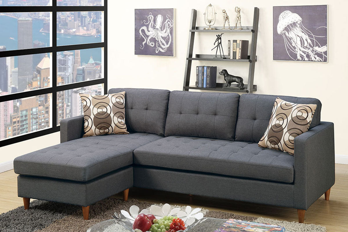 Reversible Sectional Set W/ 2 Accent Pillows F7094