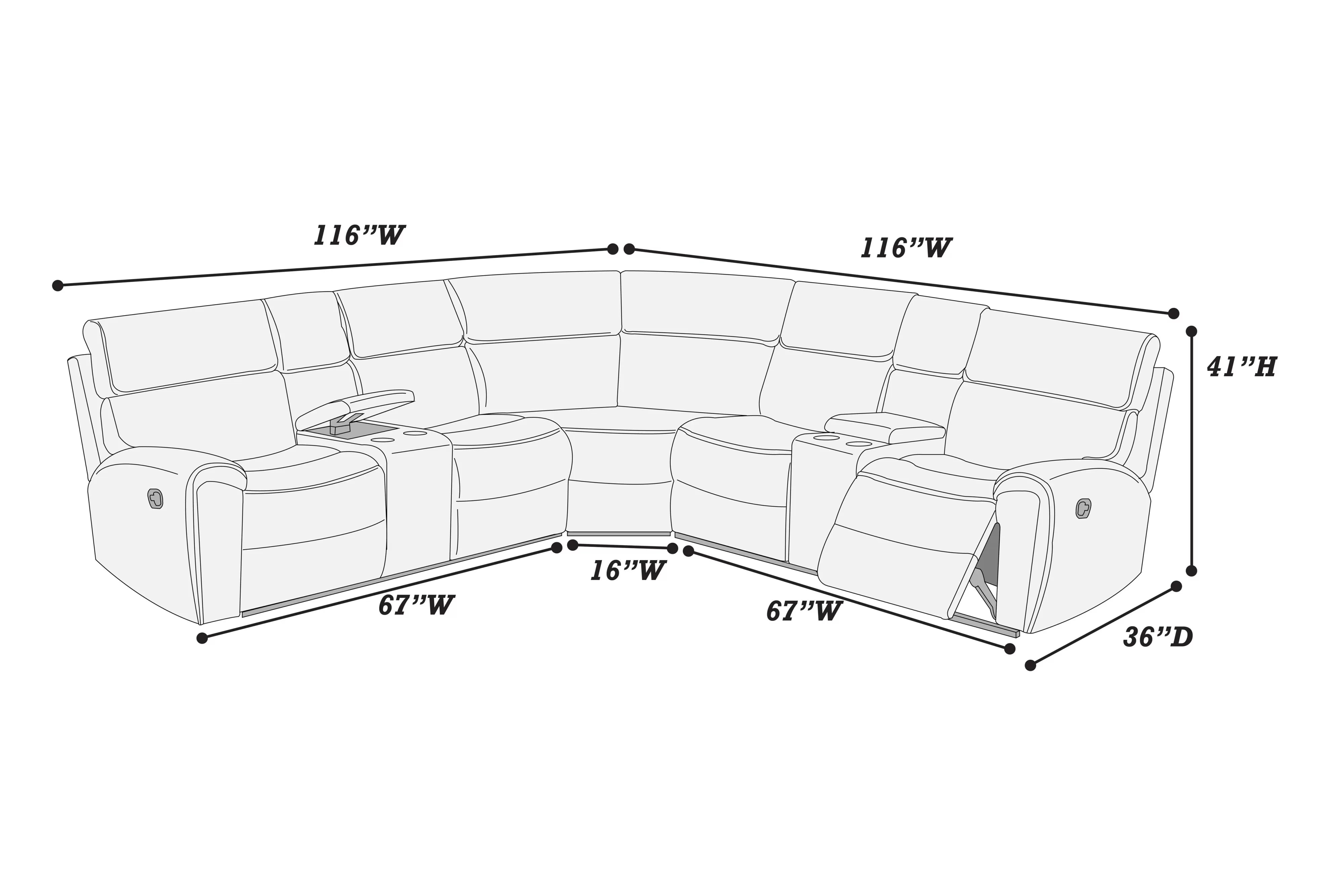Manual Motion Sectional || F8139 / F8140