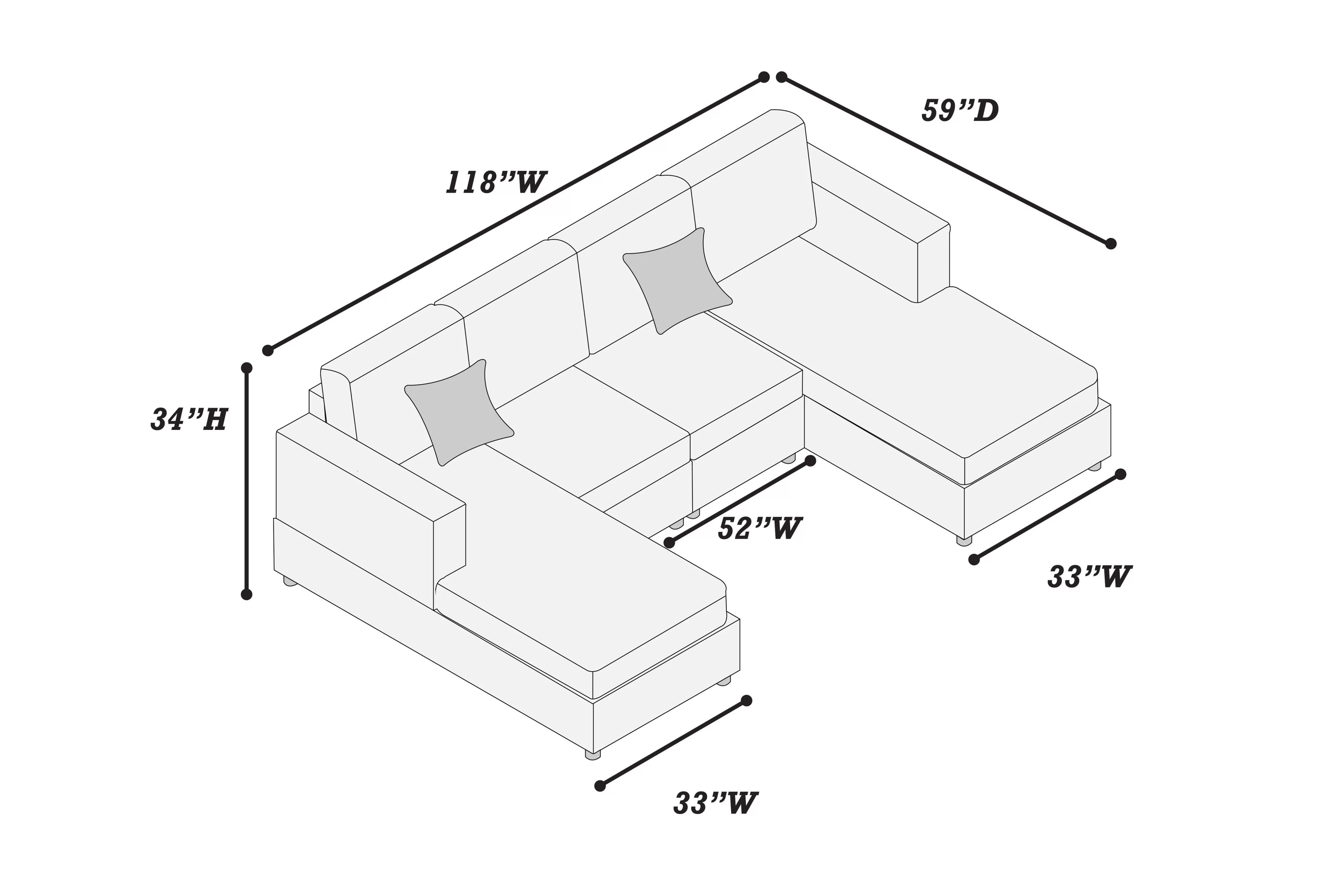 3-Piece Sectional Set ||  F8333 / F8334