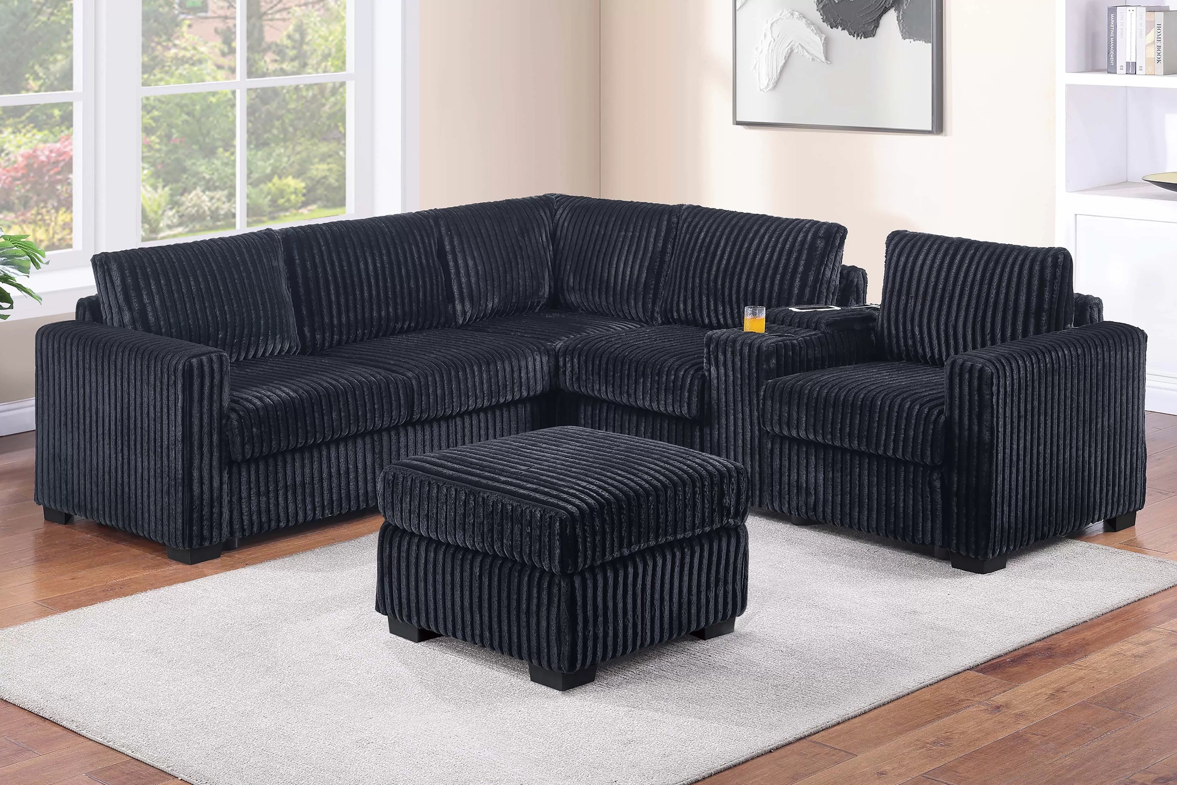 4-Piece Sectional Set W/ Ottoman ||  F8467 / F8468/ F8344/ F8345