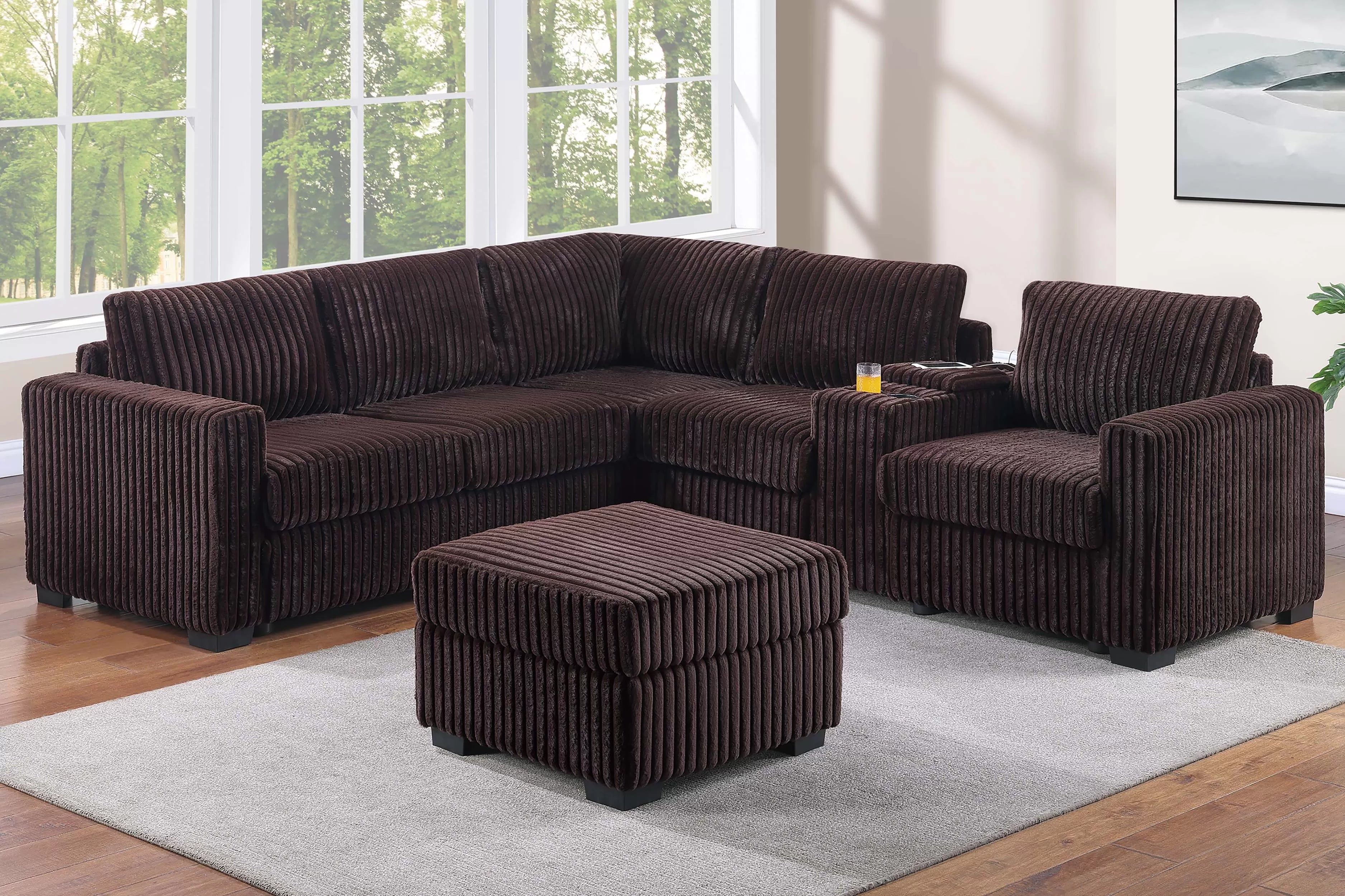 4-Piece Sectional Set W/ Ottoman ||  F8467 / F8468/ F8344/ F8345
