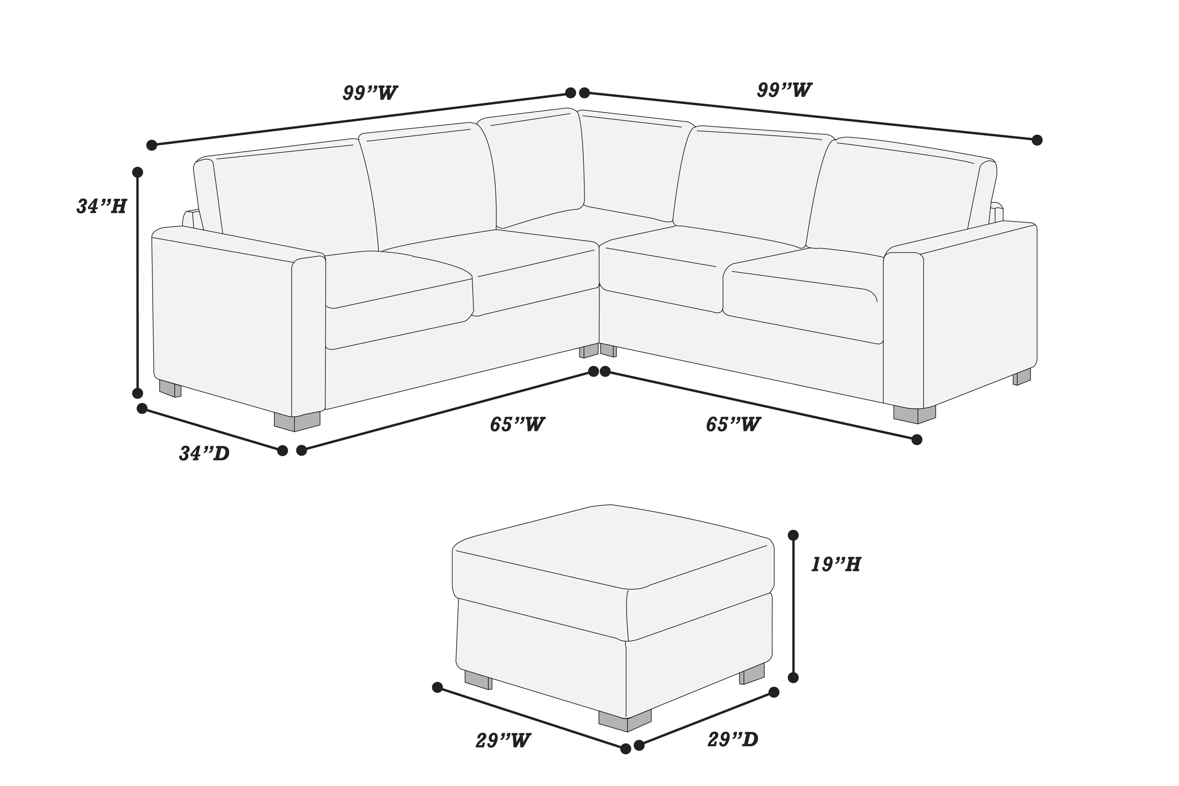 4-Piece Sectional Set ||  F8353 /F8354