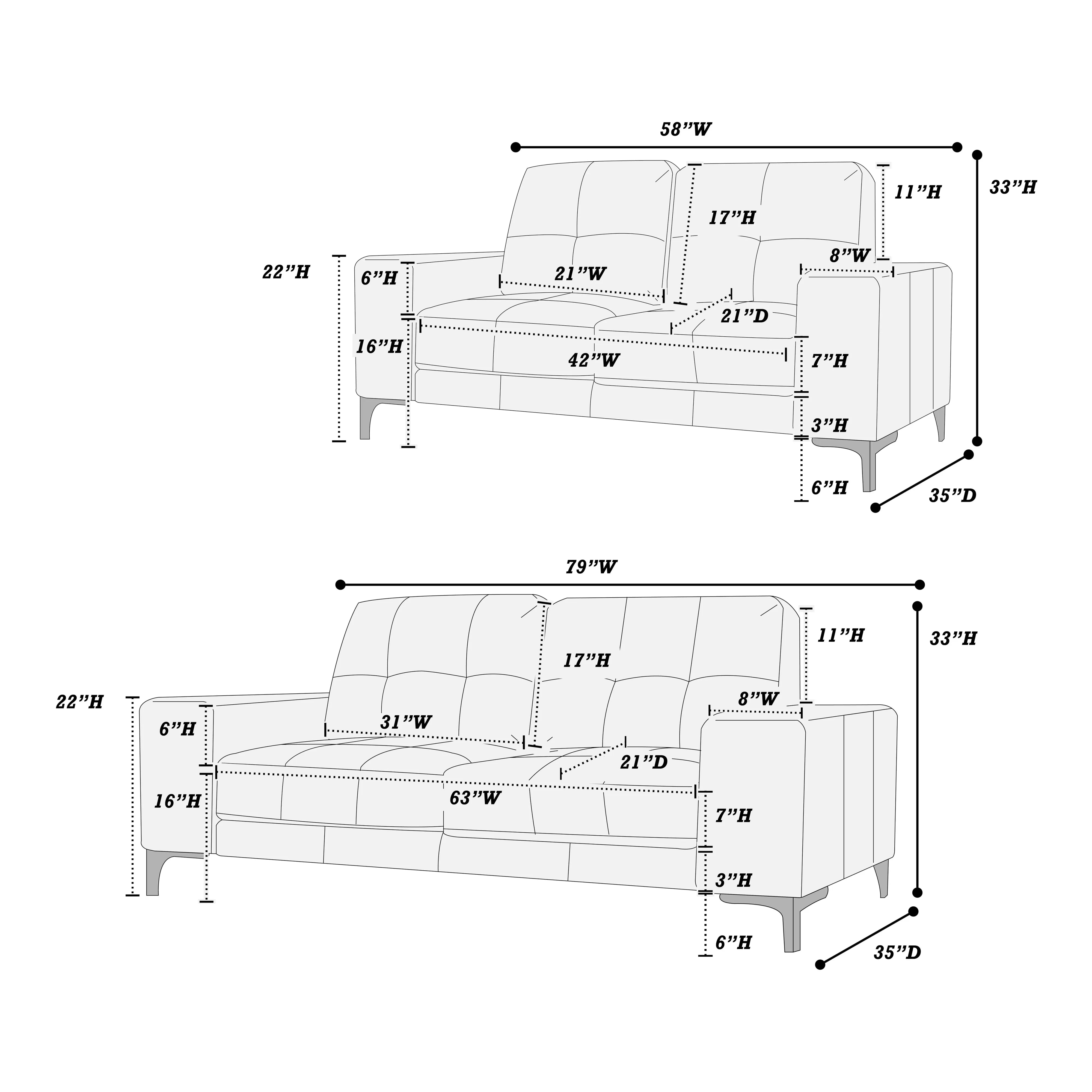 2-Piece Sofa Set || F8417 / F8418