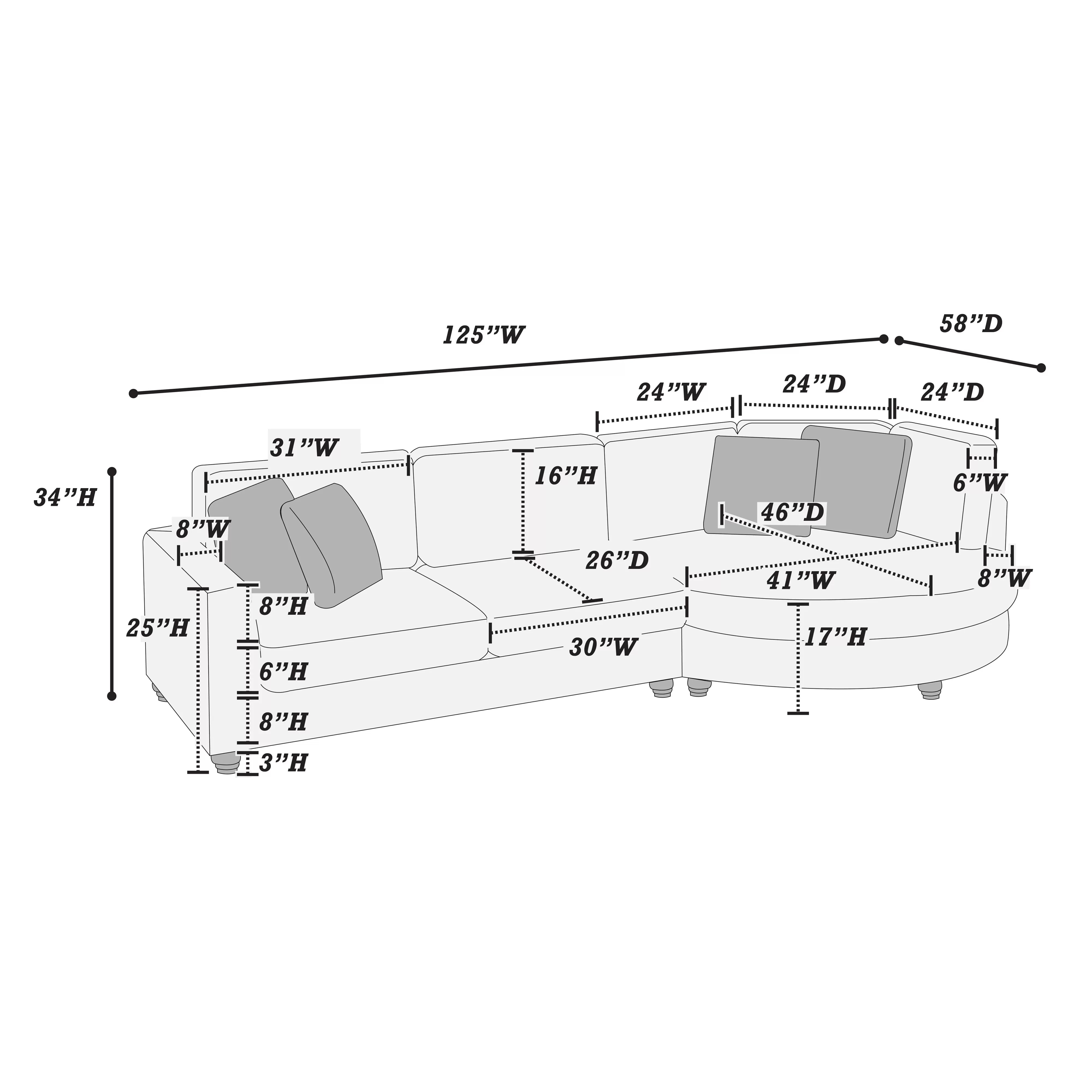 2-Piece Sectional Set XL || F8457/ F8458