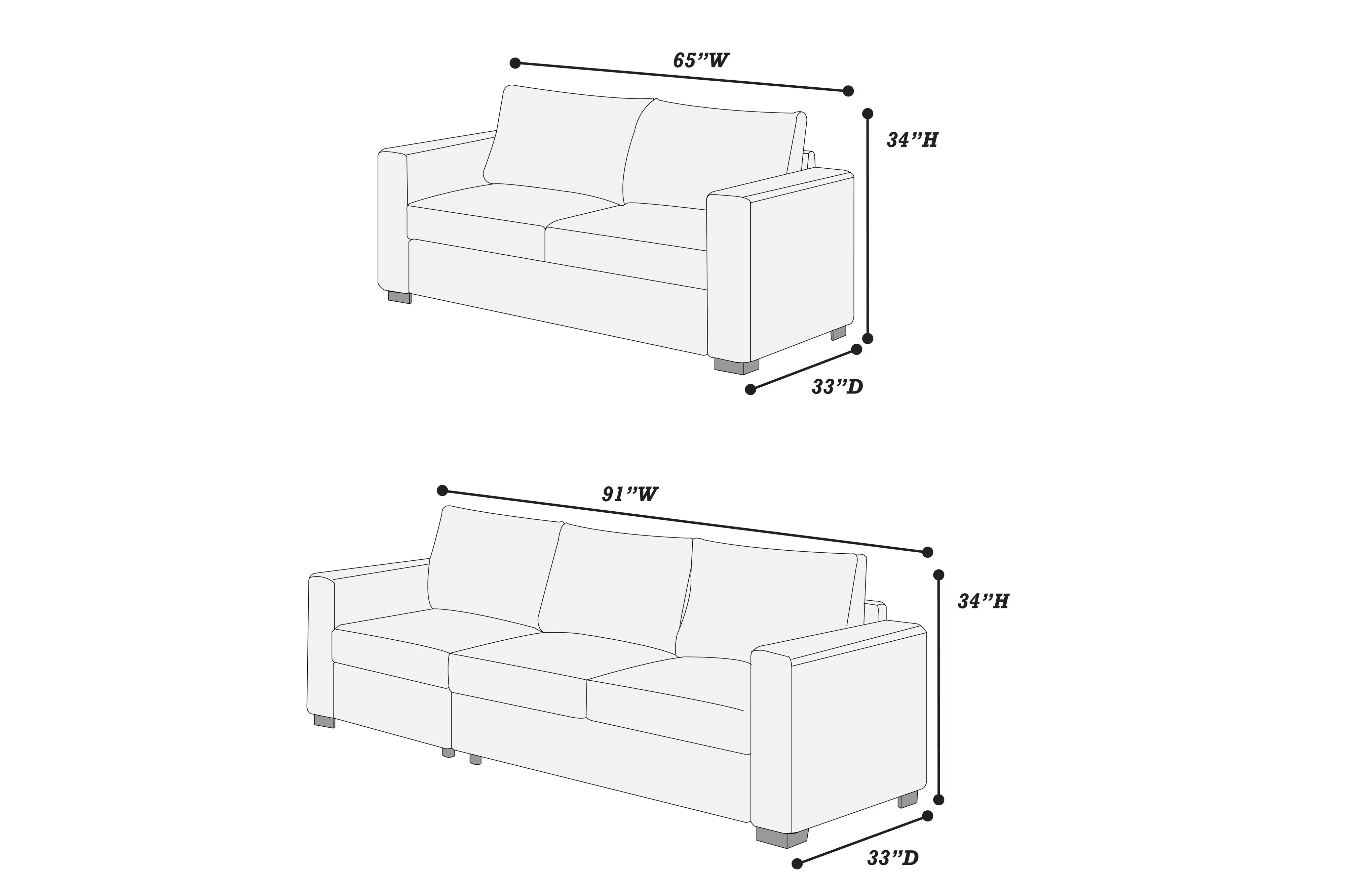 2-Piece Sofa Set || F8352 / F8461 / F8462