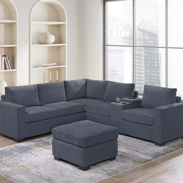4-Piece Sectional Set W/ Ottoman || F8467 / F8468/ F8344/ F8345