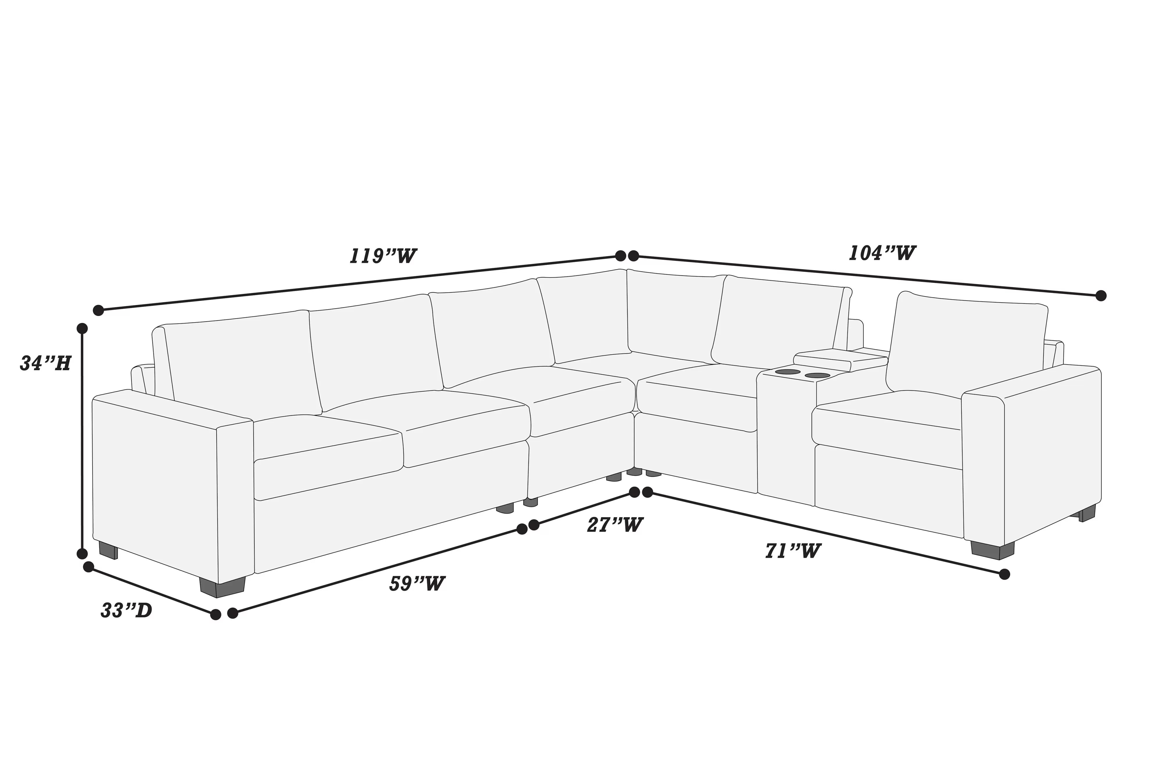 4-Piece Sectional Set || F8469/ F8470