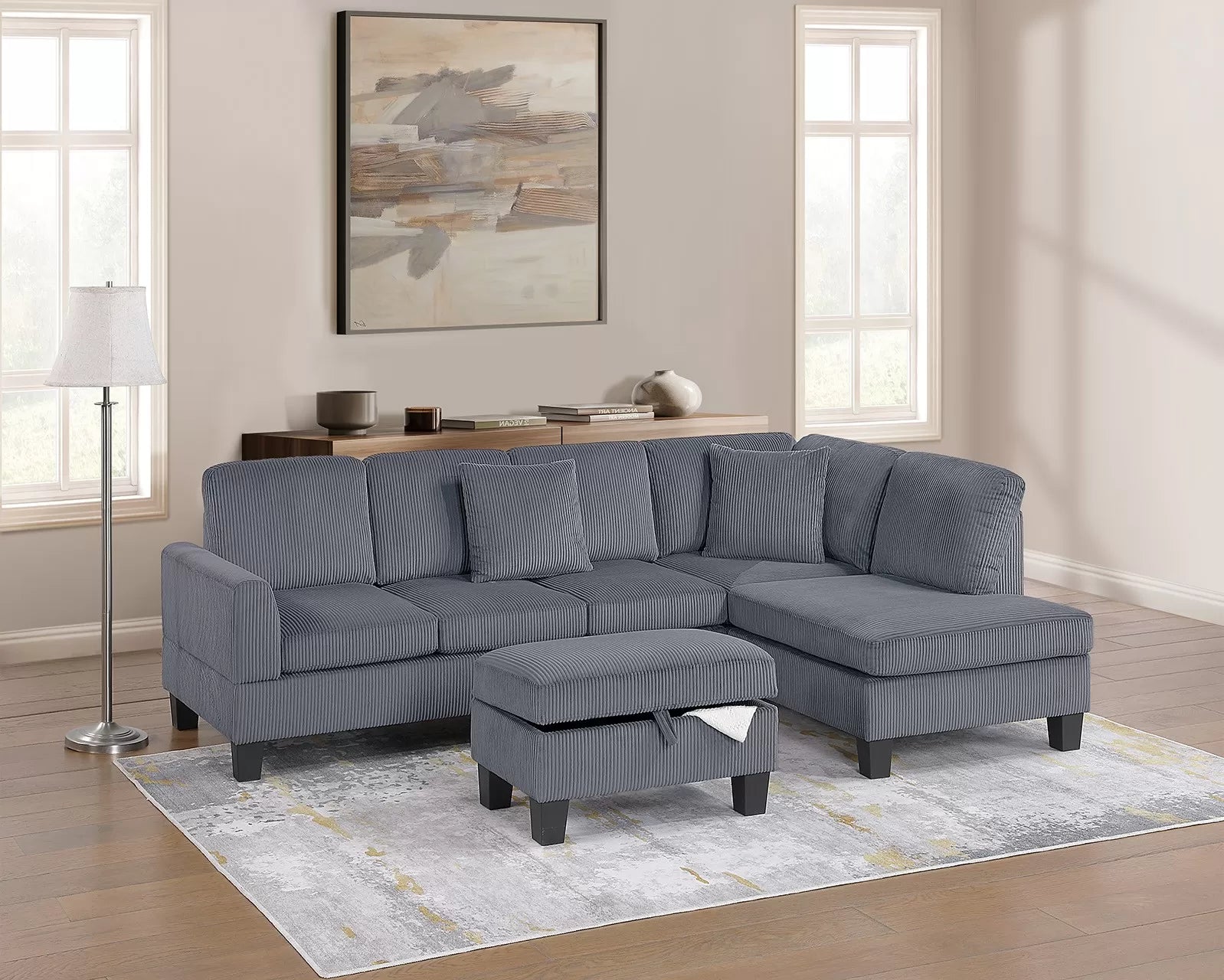 3-Piece Sectional Set W/ Ottoman ||  F8473 / F8474
