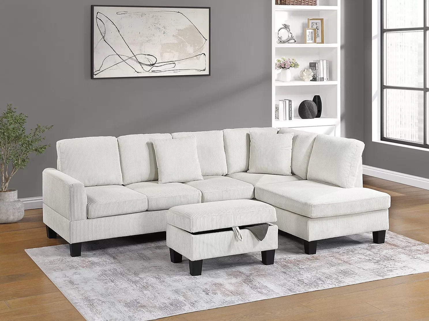 3-Piece Sectional Set W/ Ottoman ||  F8473 / F8474