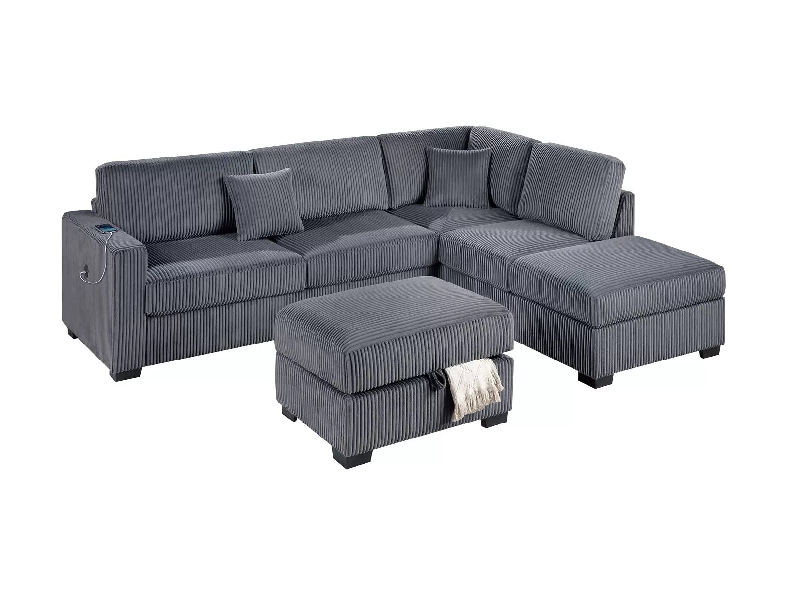 3-Piece Reversible Sectional Set W/ Ottoman ||  F8481 / F8482