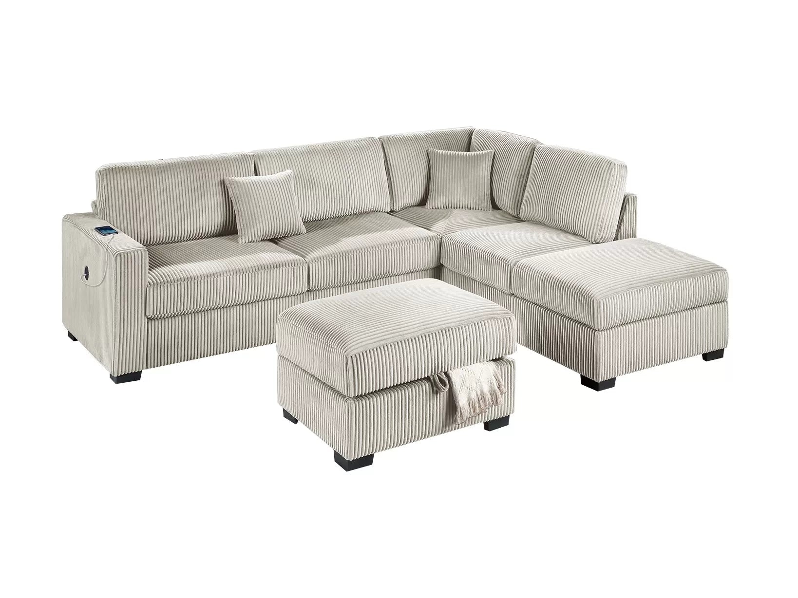 3-Piece Reversible Sectional Set W/ Ottoman ||  F8481 / F8482