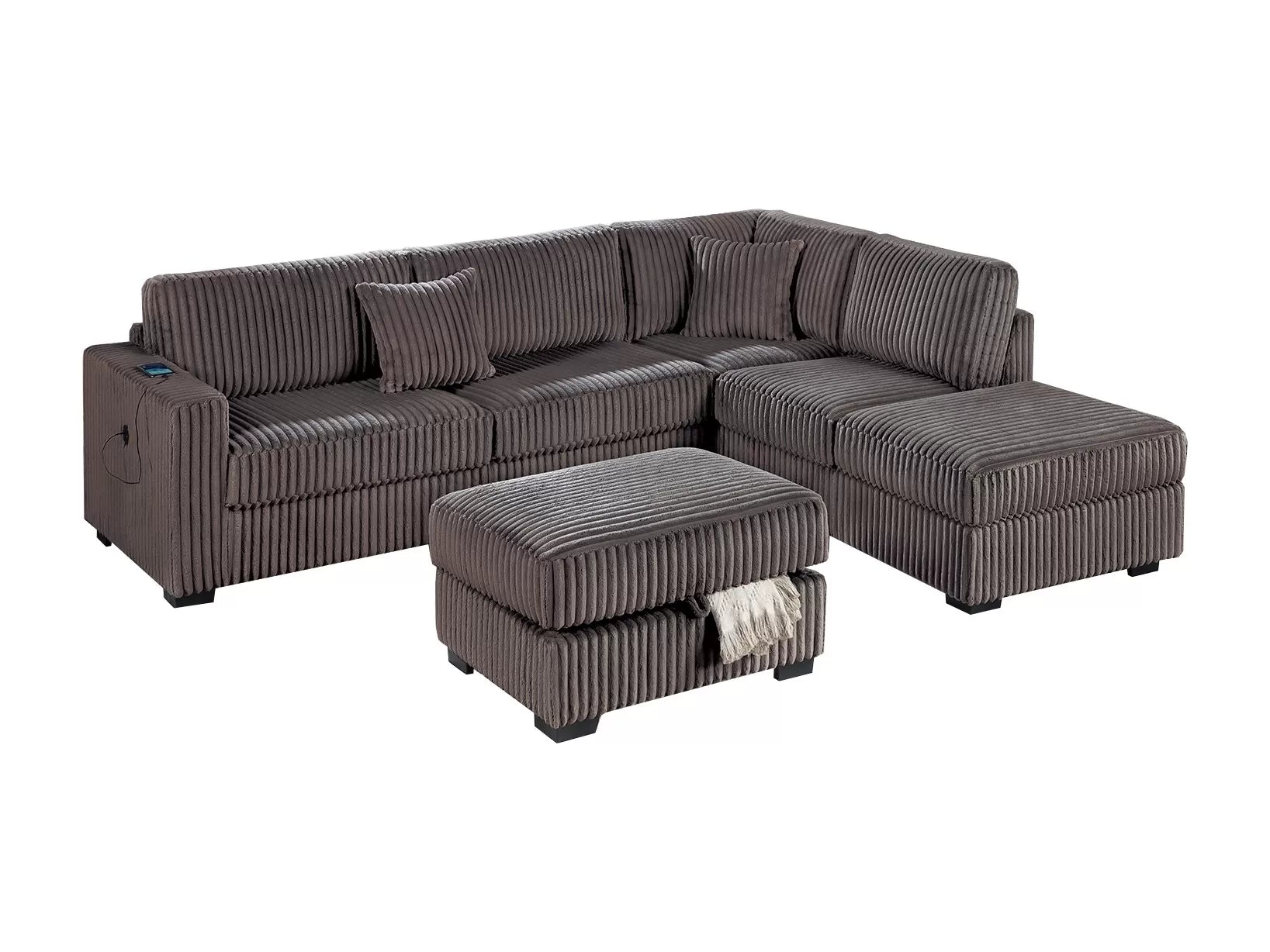 3-Piece Reversible Sectional Set W/ Ottoman ||  F8483 / F8484