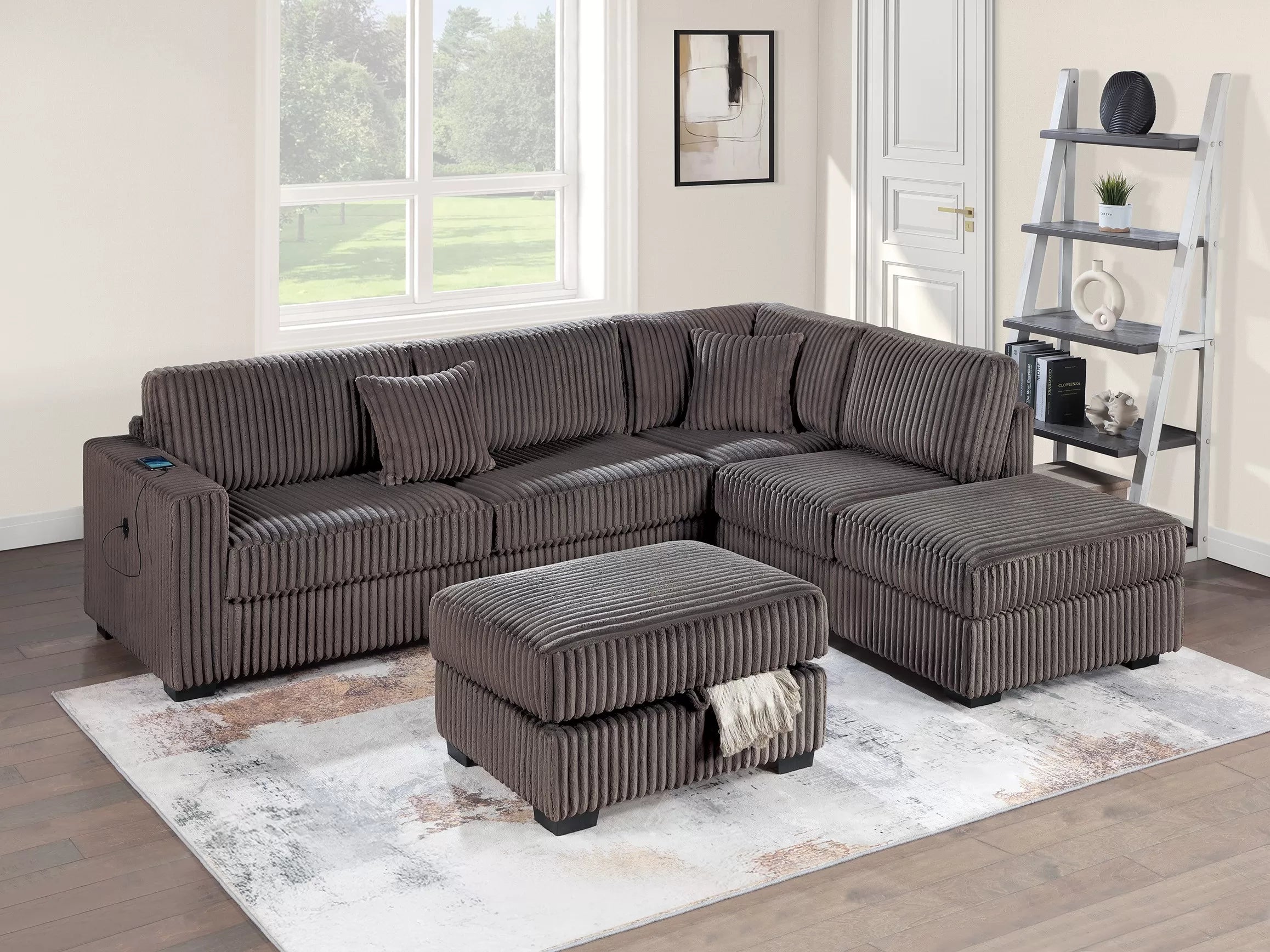 3-Piece Reversible Sectional Set W/ Ottoman ||  F8483 / F8484