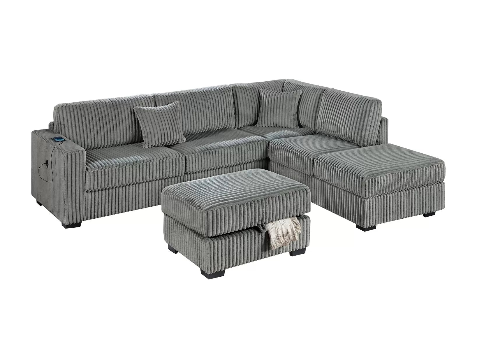 3-Piece Reversible Sectional Set W/ Ottoman ||  F8483 / F8484