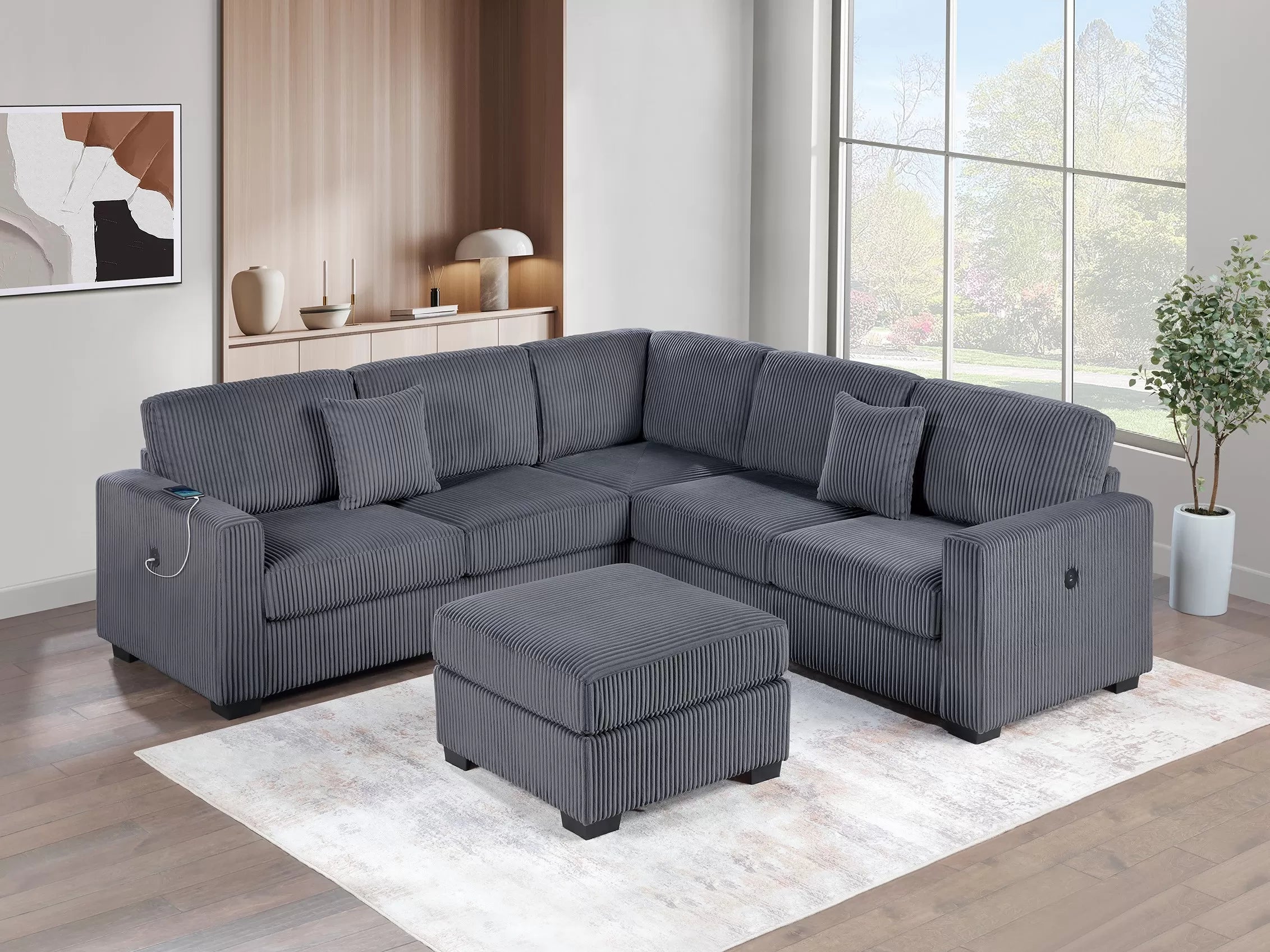 4-Piece Sectional Set W/ Ottoman || F8489 / F8490
