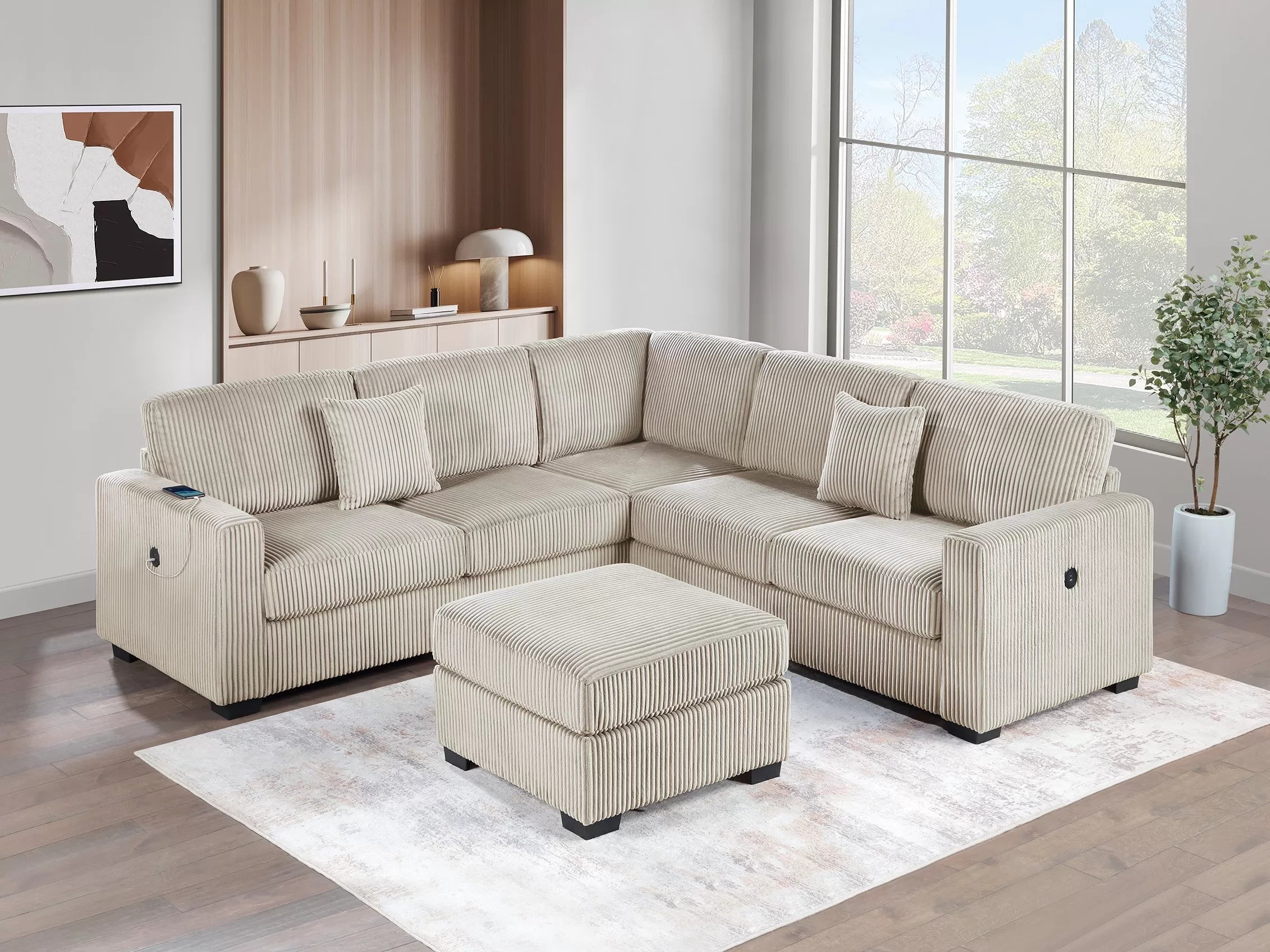 4-Piece Sectional Set W/ Ottoman || F8489 / F8490