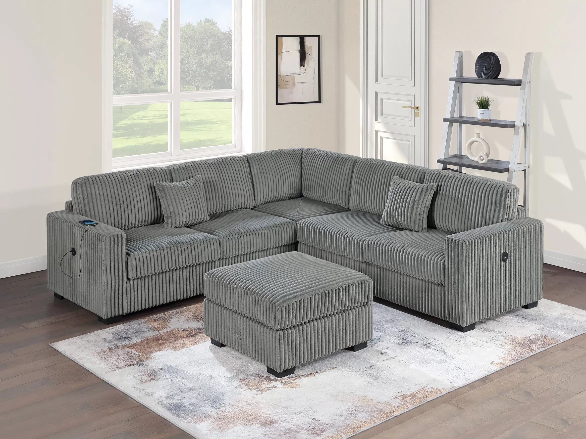 4-Piece Sectional Set W/ Ottoman || F8491 / F8492