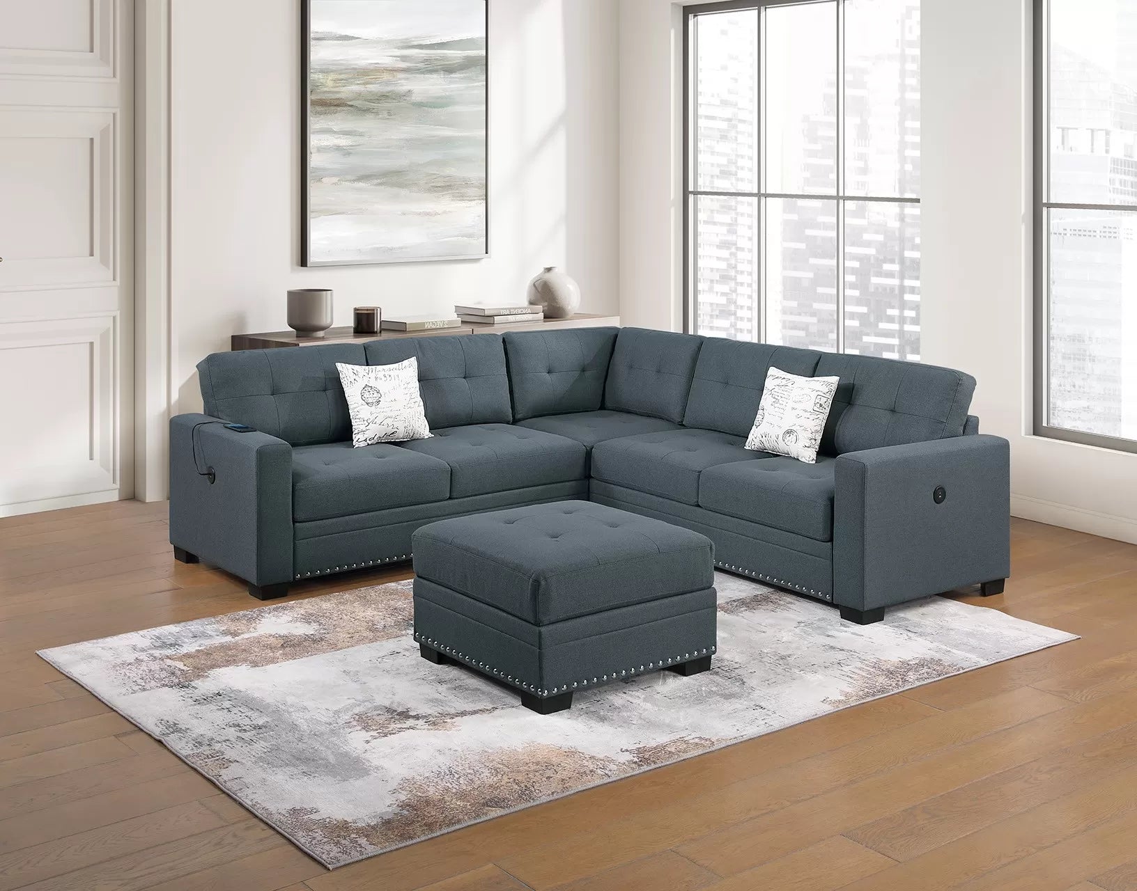 4-Piece Sectional Set W/ Ottoman || F8493 / F8494