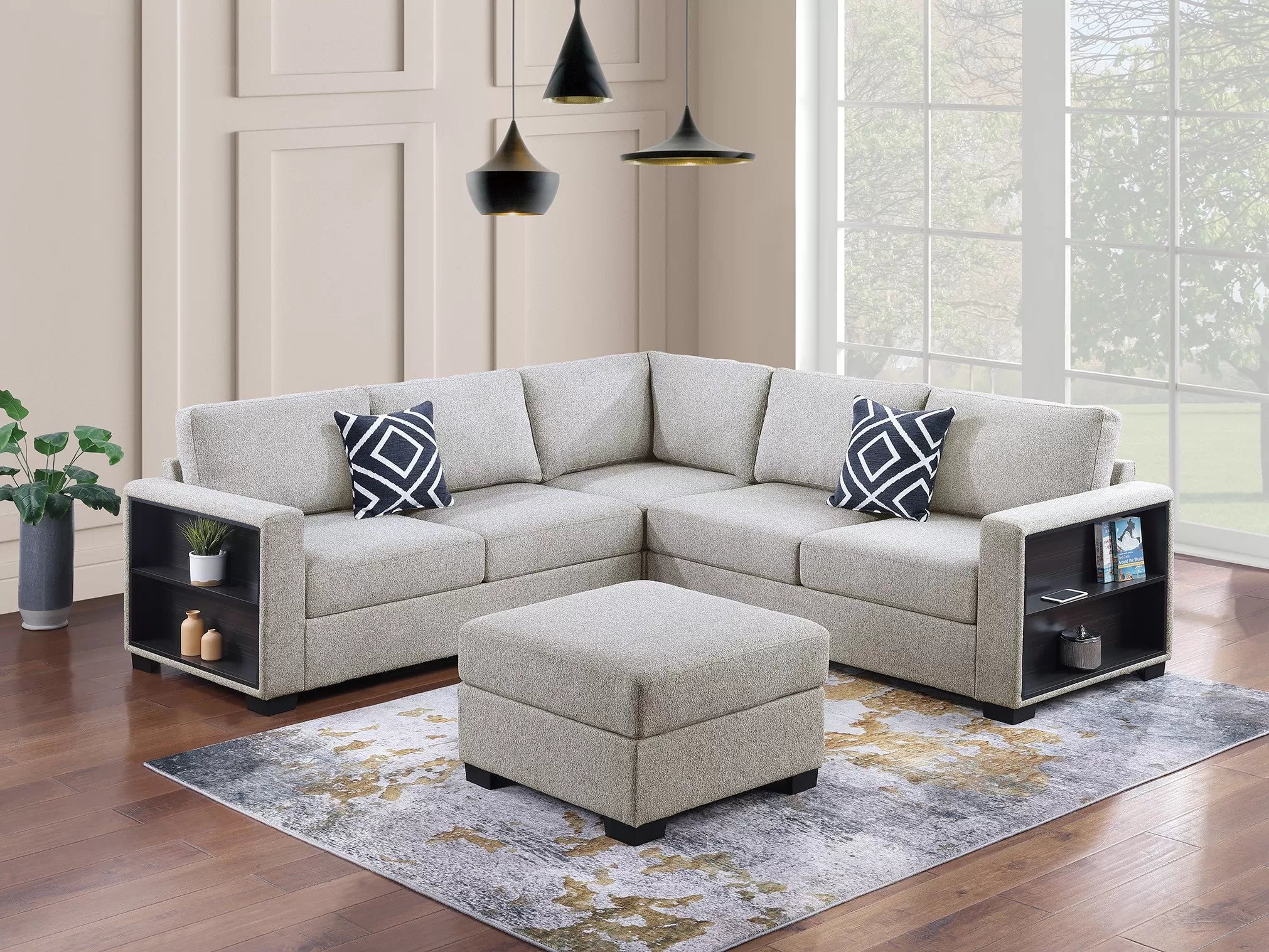 4-Piece Sectional Set W/ Ottoman || F8495 / F8496