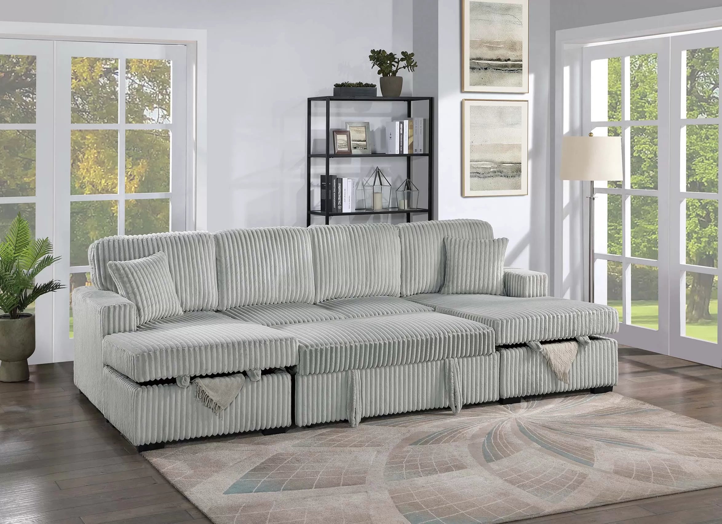 3-Piece Convertible Sectional || F8557 / F8558