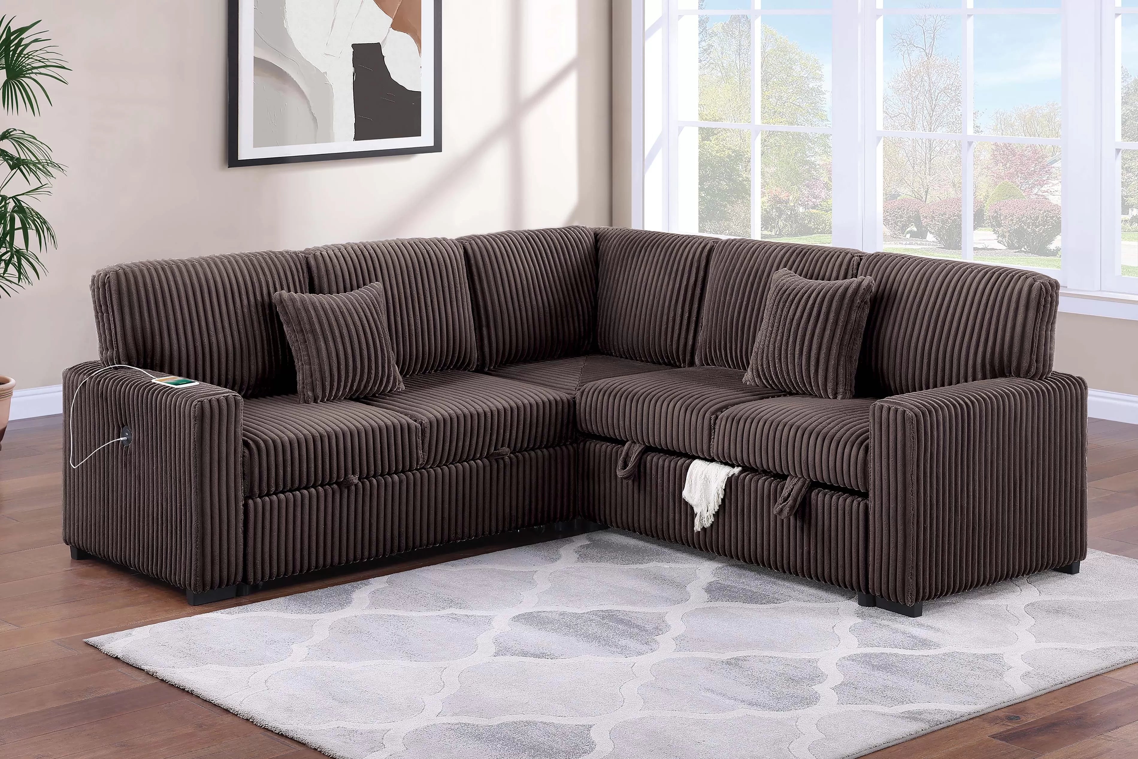 3-Piece Convertible Sectional || F8576 / F8577