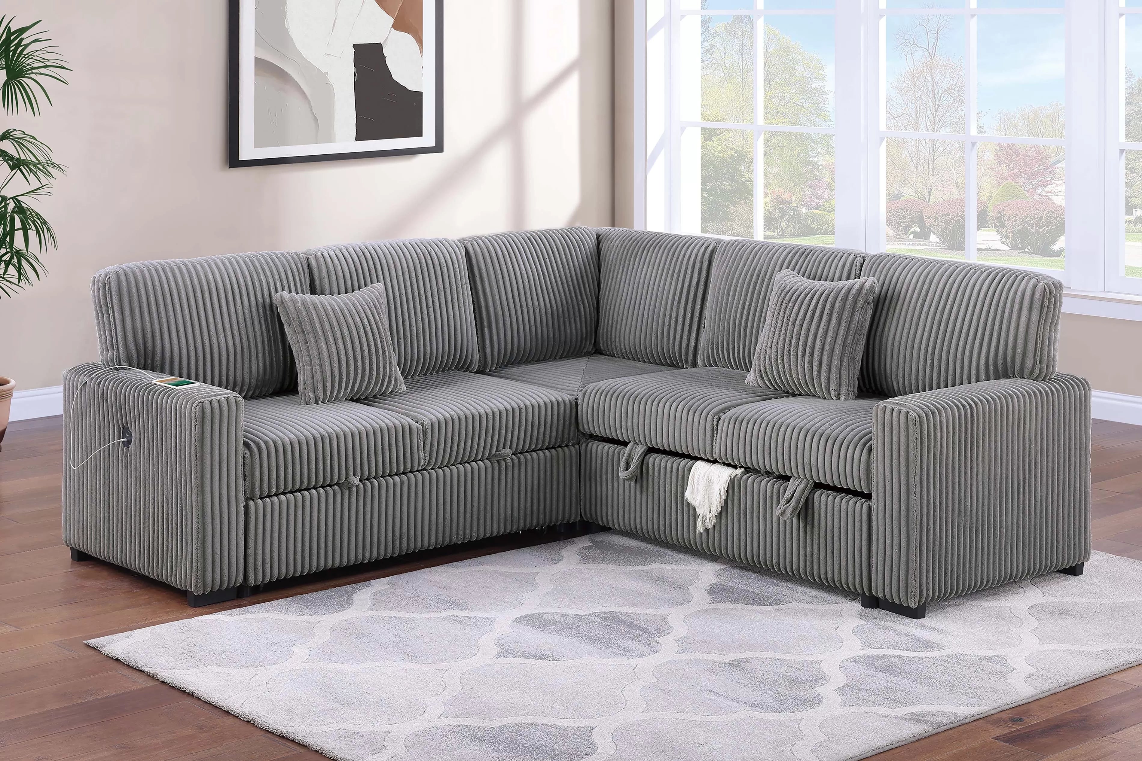 3-Piece Convertible Sectional || F8576 / F8577