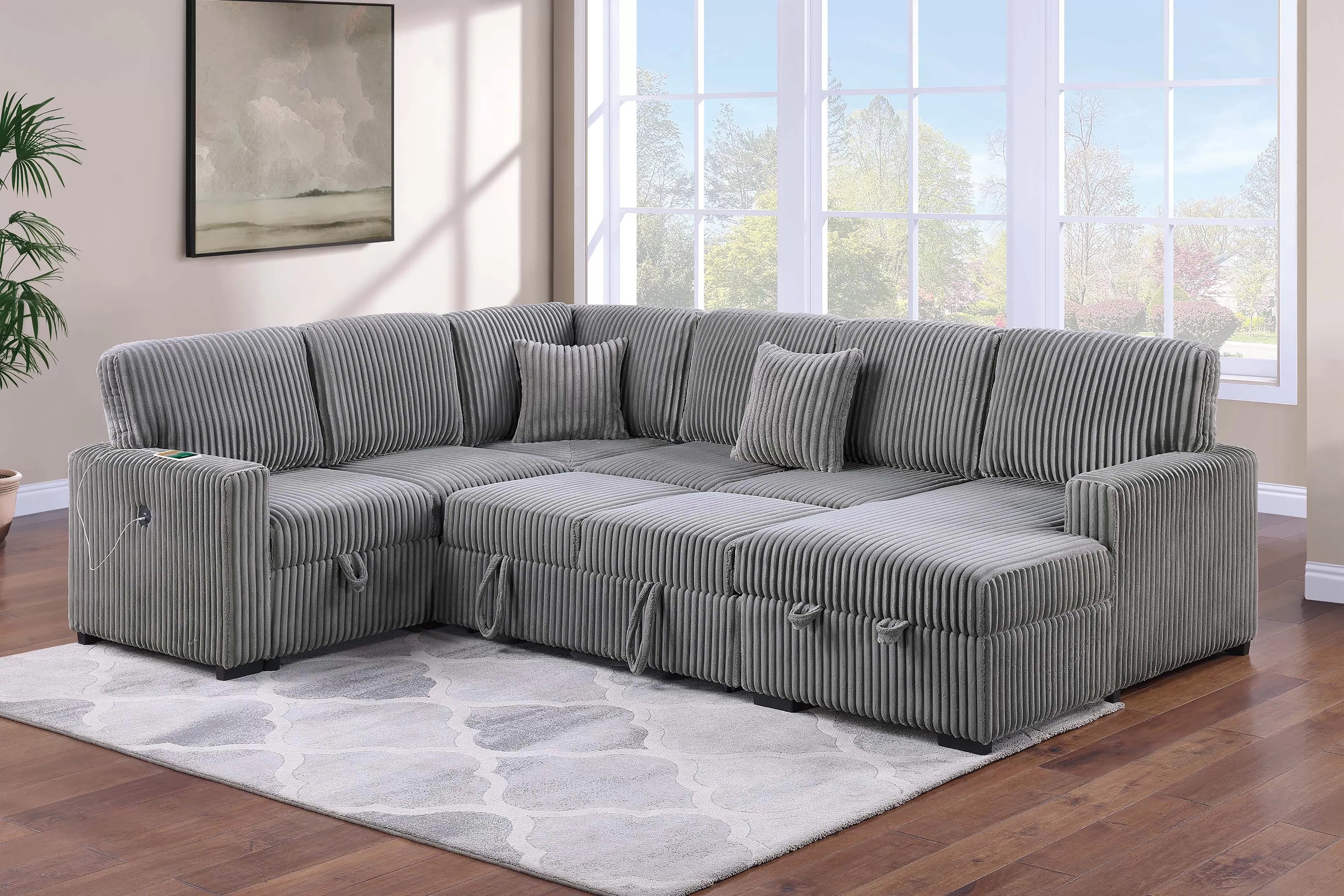 4-Piece Convertible Sectional || F8584 / F8585