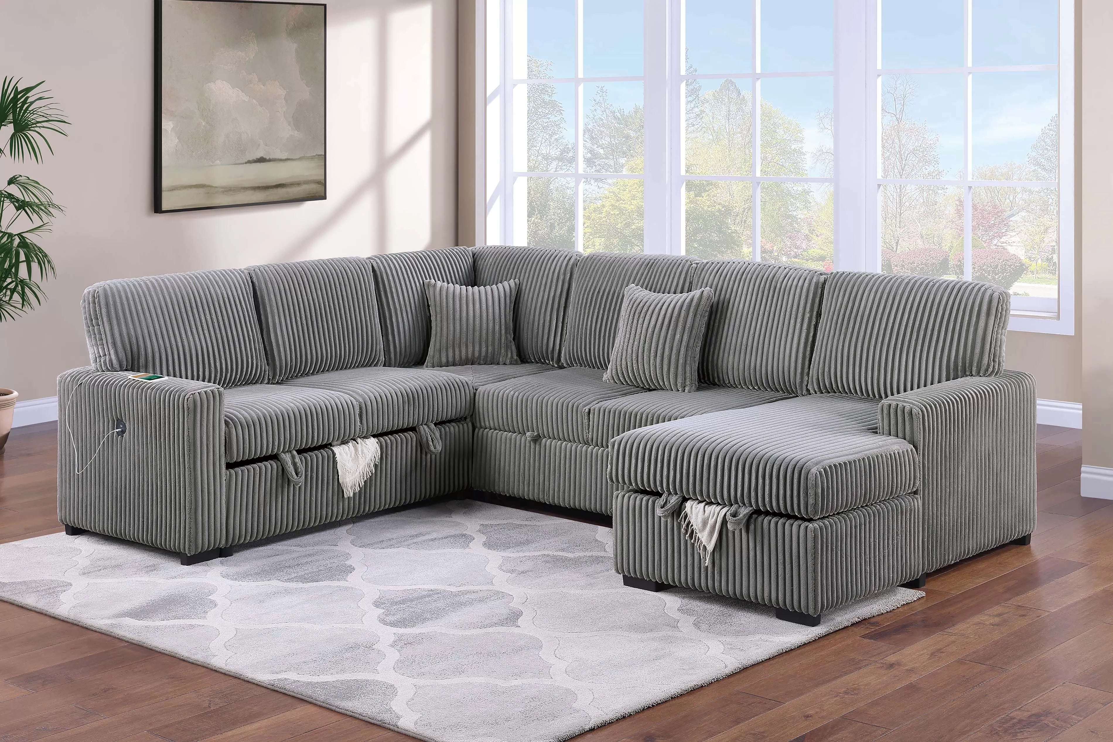 4-Piece Convertible Sectional || F8584 / F8585