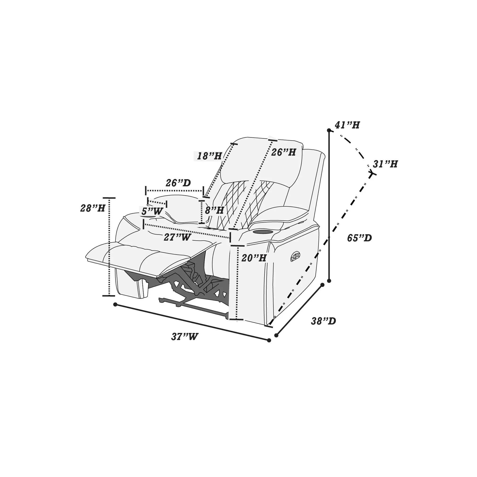 Power Recliner Single || F86401/ F86404