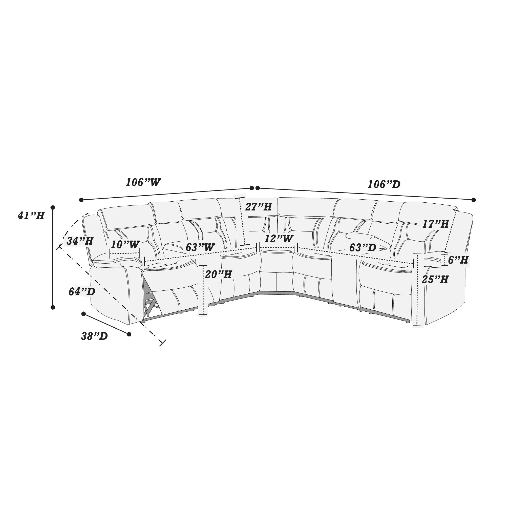 Power Reclining Sectional || F86610 / F86611