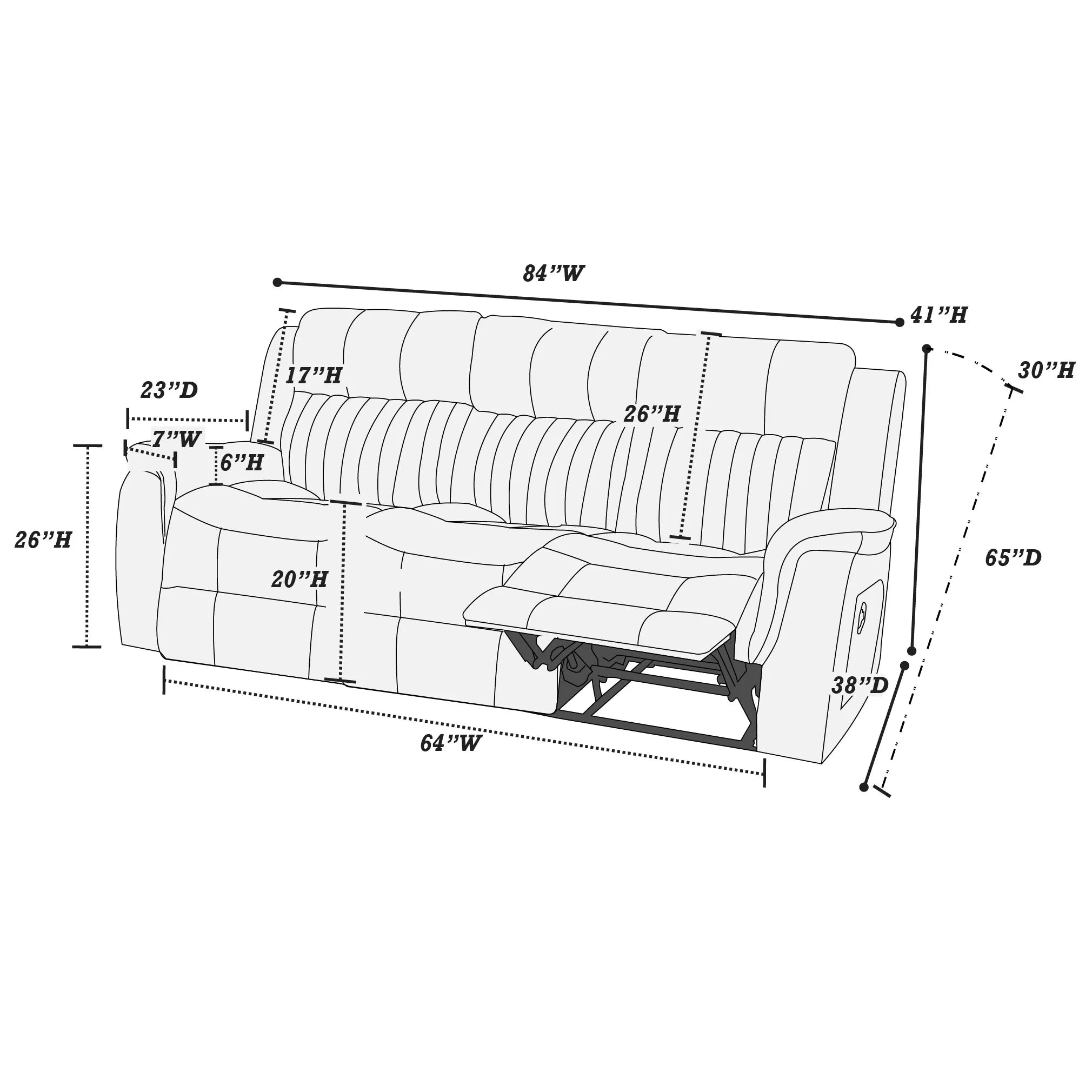 Motion Sofa ||  F8746 / F8743