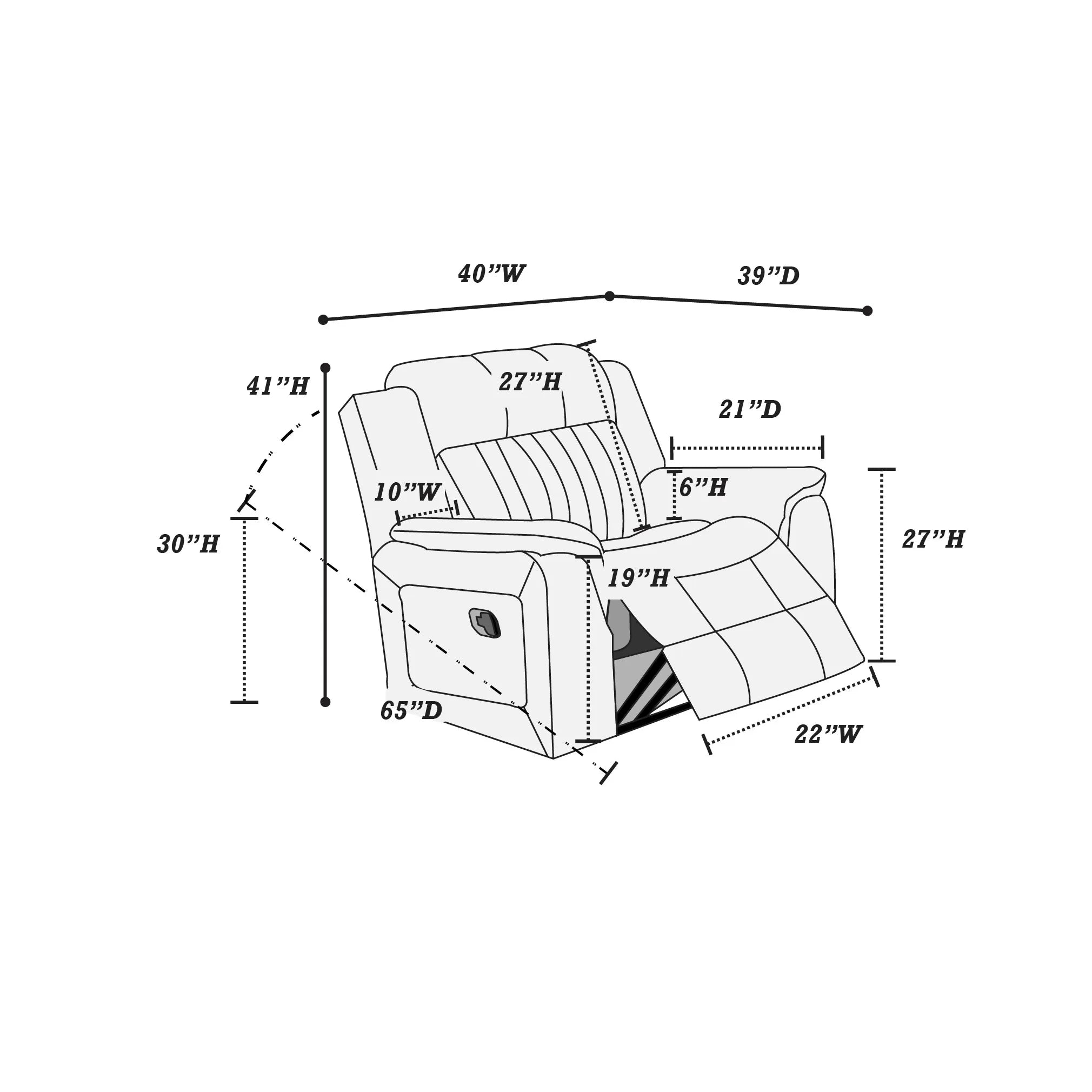 Manual Glider/Recliner Single || F8744 / F8741