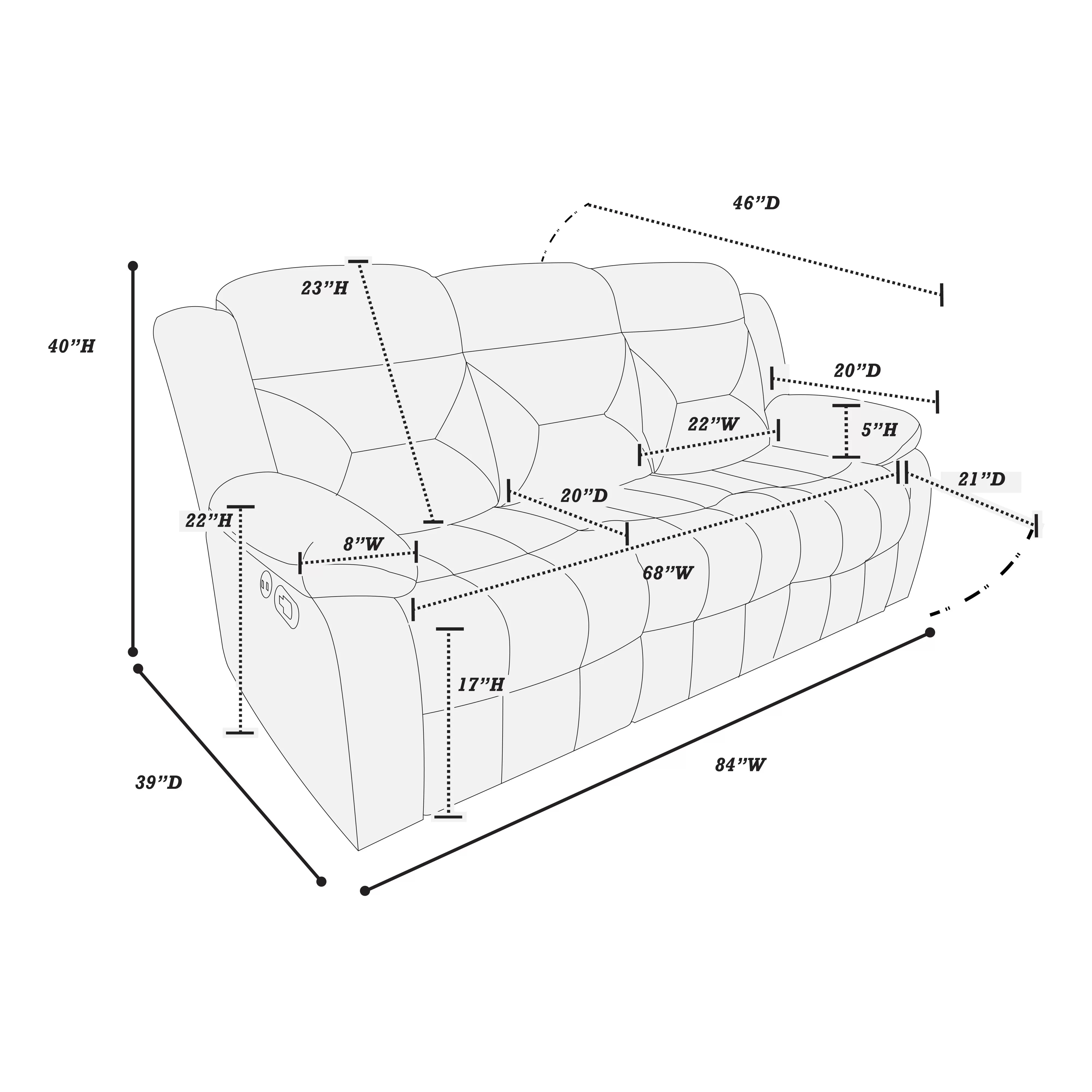 Manual Reclining Sofa ||  F8796 / F8799 / F8159
