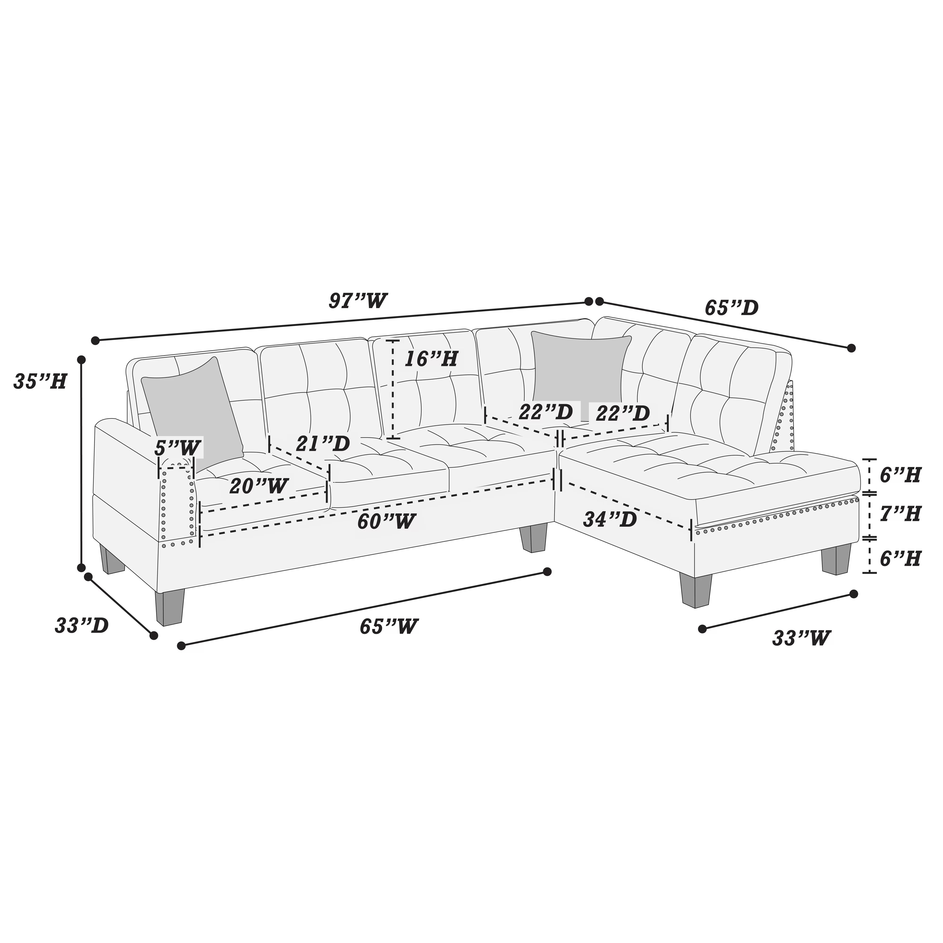 2-Piece Sectional Sofa || F8884 / F8885