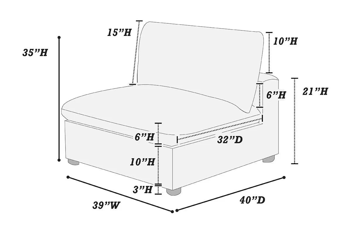 Armless Chair || F8895 / F8898