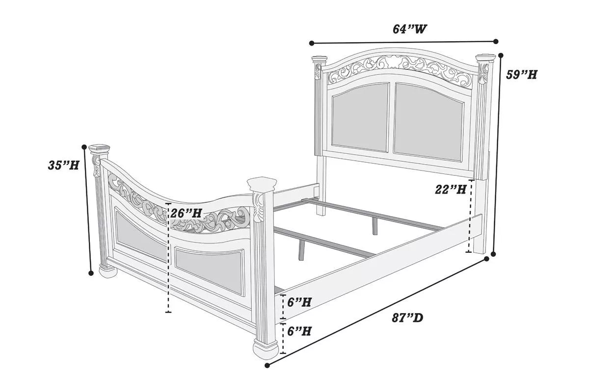 Eastern King Bed || F9584Q / F9585Q