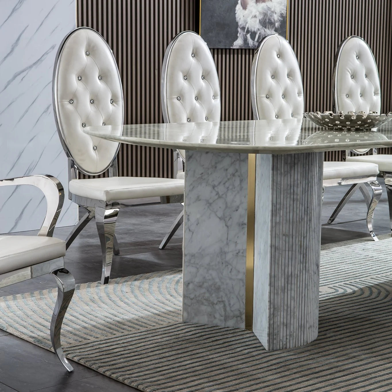 RDT305GMW MARBLE DINING TABLE