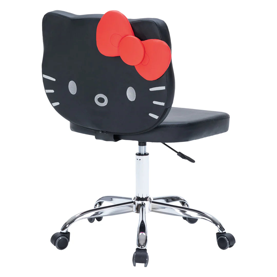 IVFC-HK229-PUBLK | Hello Kitty® Faux Leather Swivel Vanity Chair